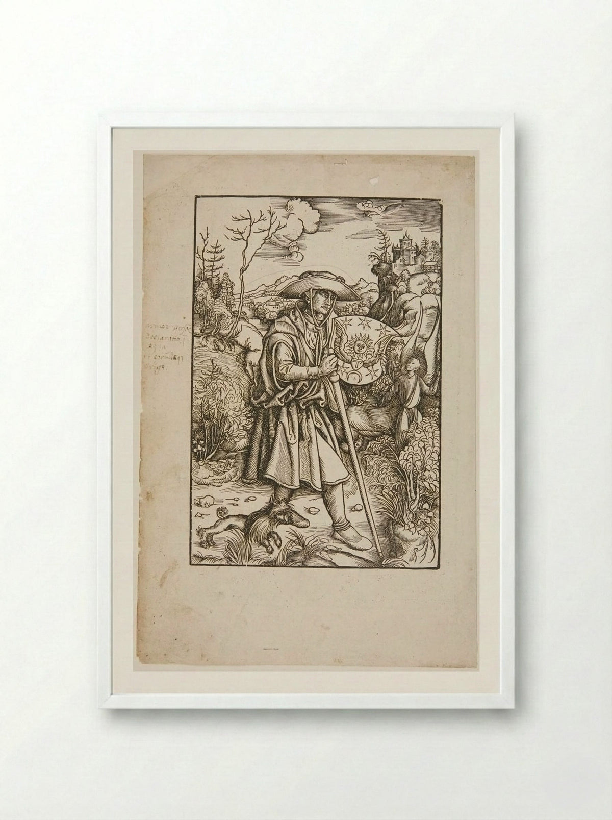 Gerson as Pilgrim - Hans Wechtlin - Framed Print White