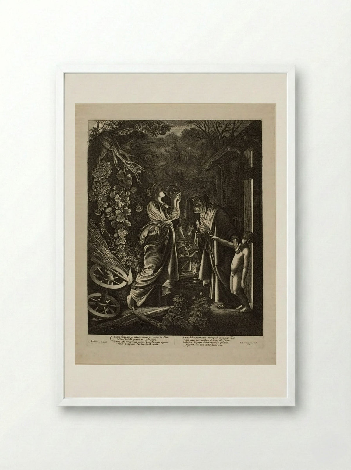 Mocking of Ceres - Wenceslaus Hollar - Framed Print White
