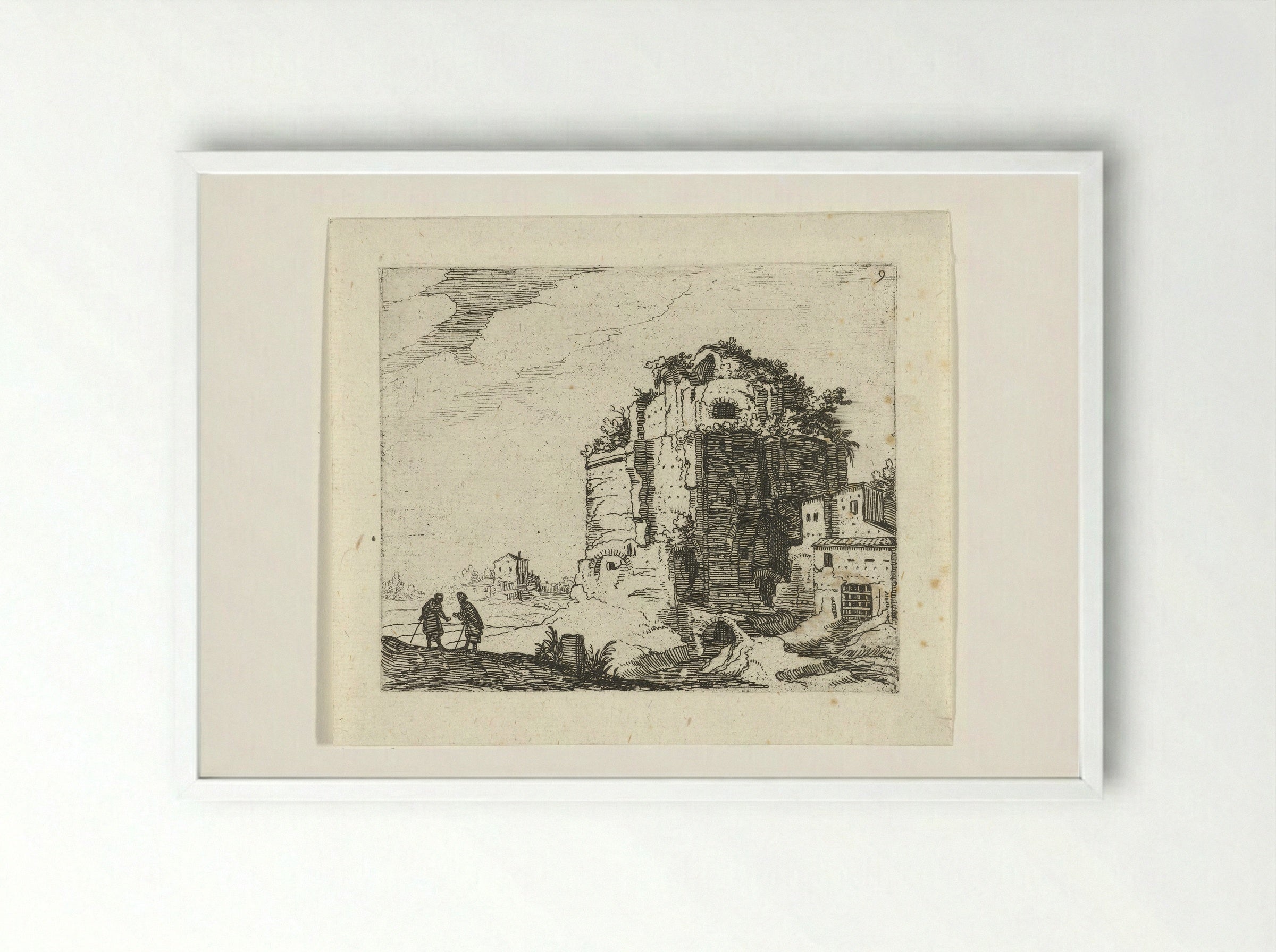 Romeinse ruïne - Guilliam van Nieulandt II - Framed Print White