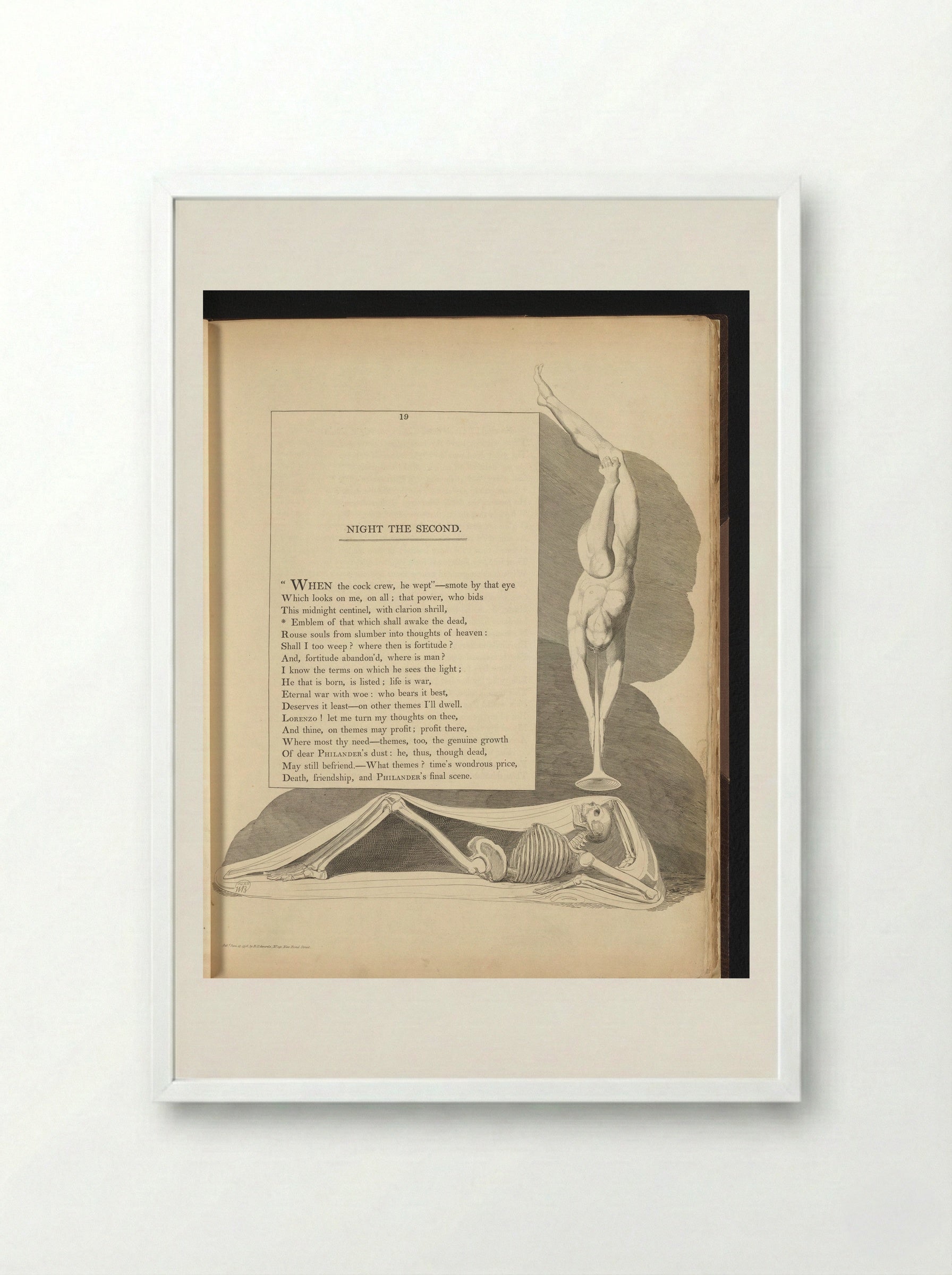 Night the Second - William Blake - Framed Print White