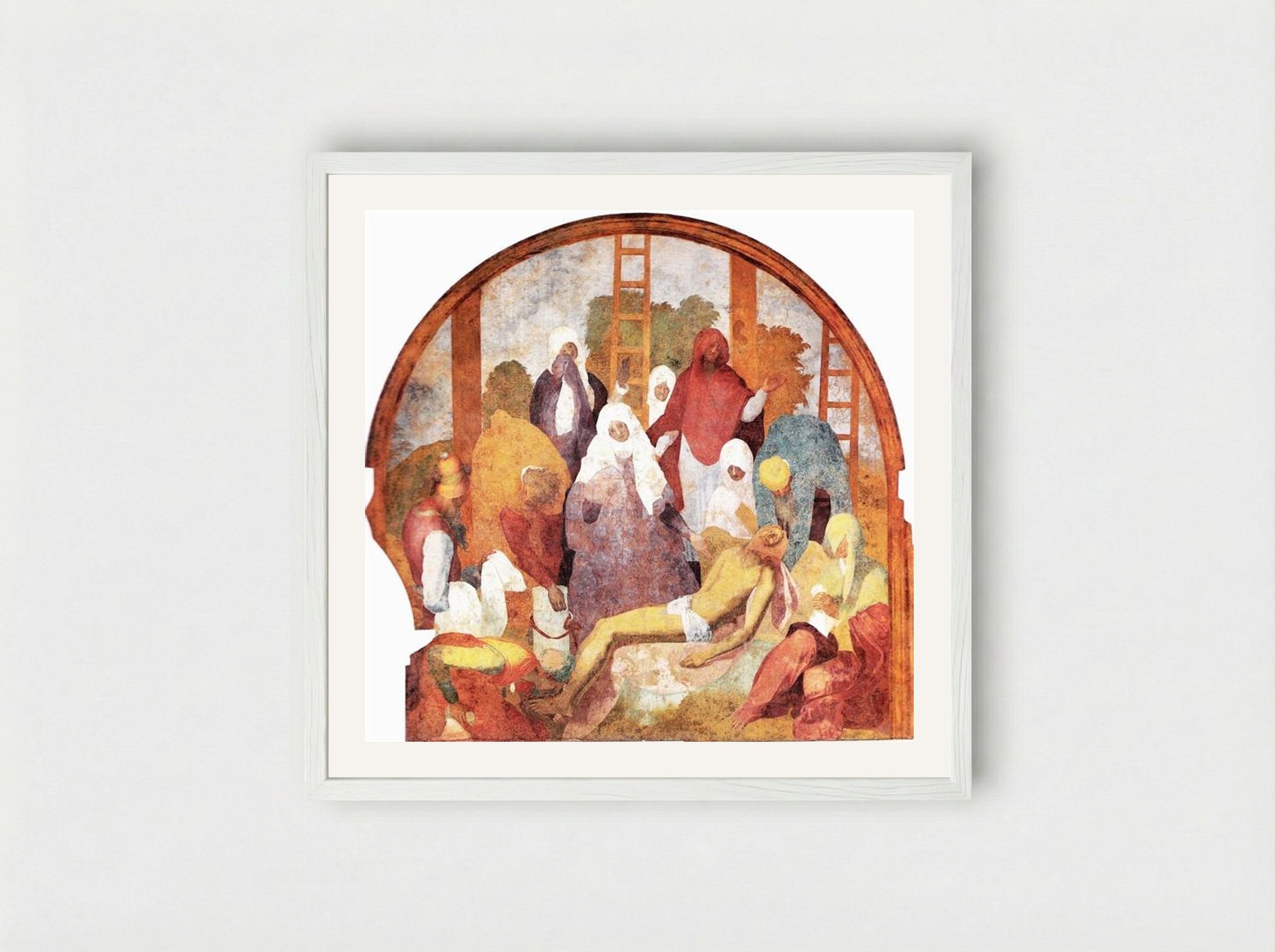 Lamentation - Jacopo Pontormo - Framed Print White