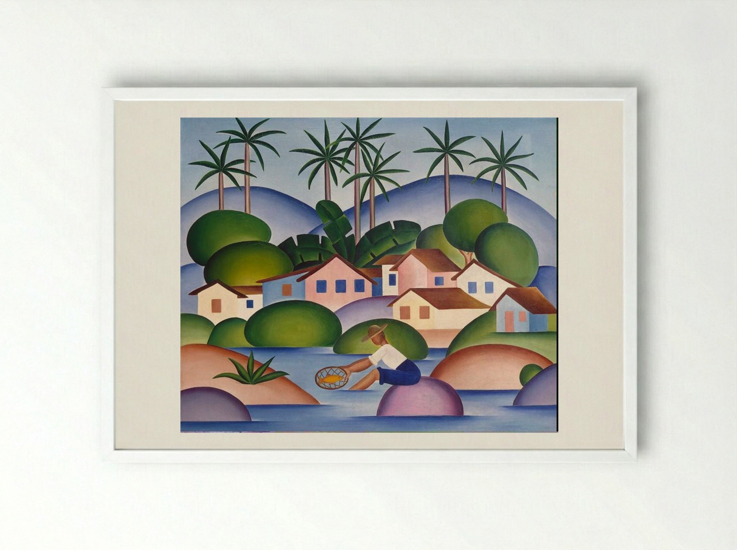 An Angler - Tarsila do Amaral - Framed Print White