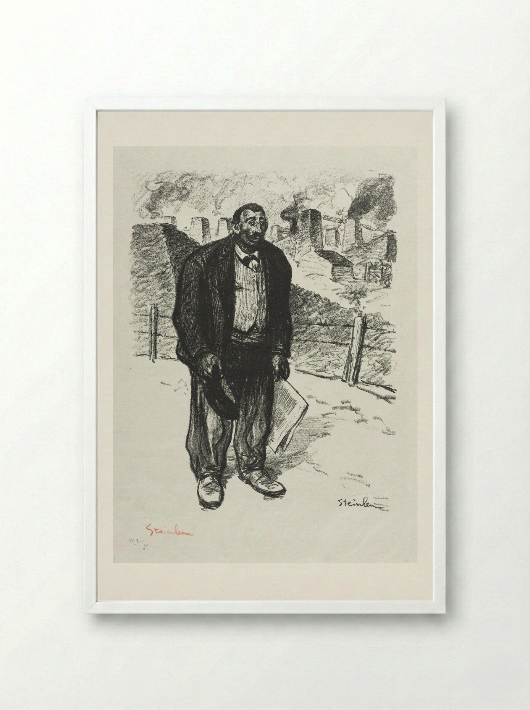 L'Honnête ouvrier - Théophile Alexandre Steinlen - Framed Print White