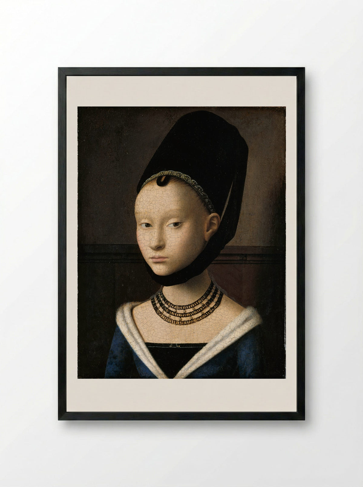 Portrait of a Young Woman - Petrus Christus - Framed Print Black
