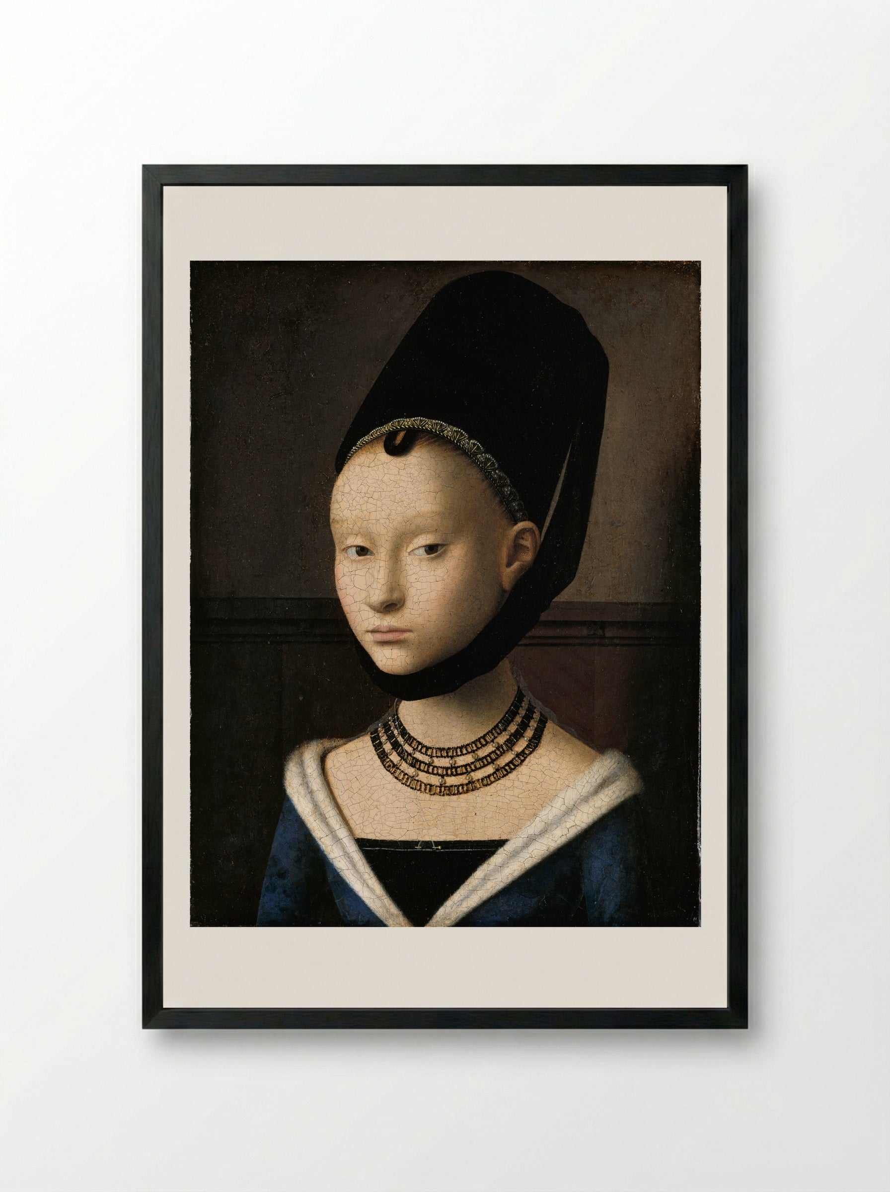 Portrait of a Young Woman - Petrus Christus - Framed Print Black