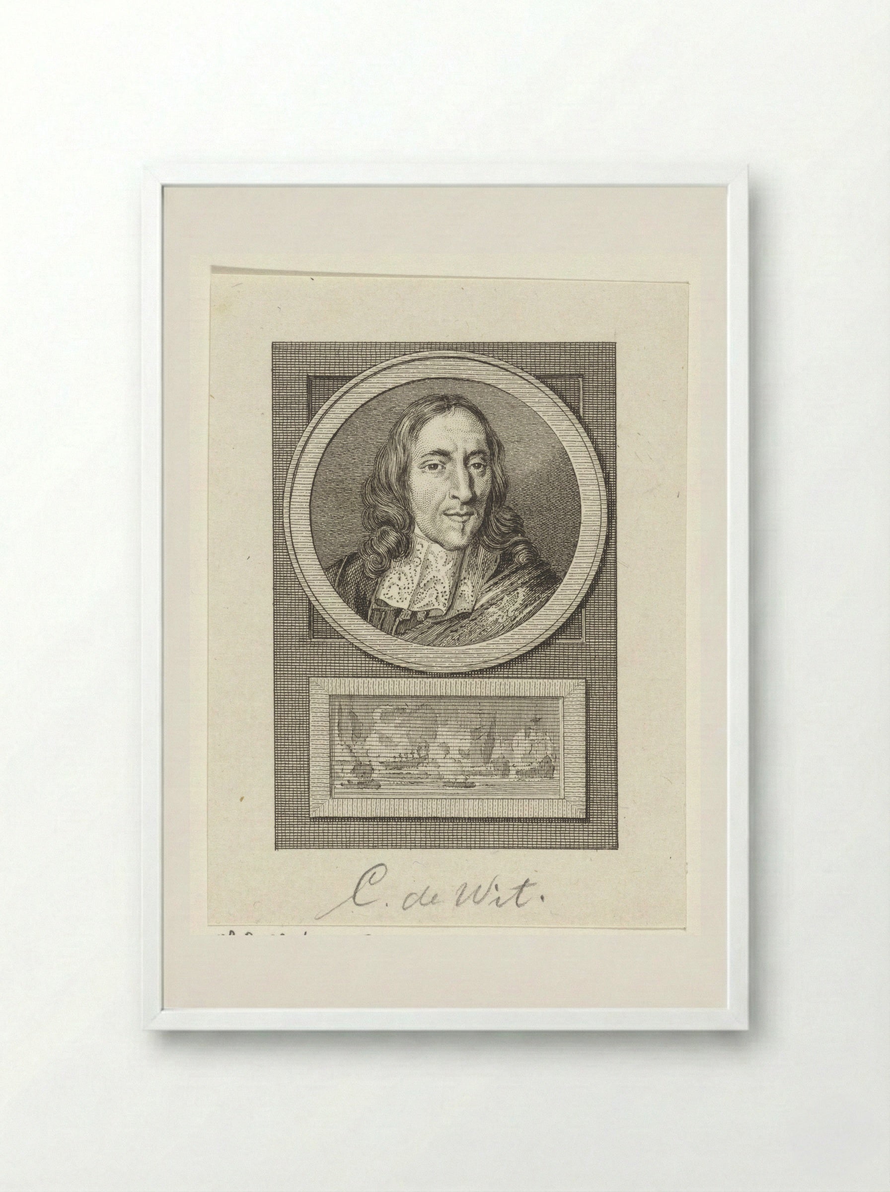 Portret van Cornelis de Witt - Reinier Vinkeles - Framed Print White