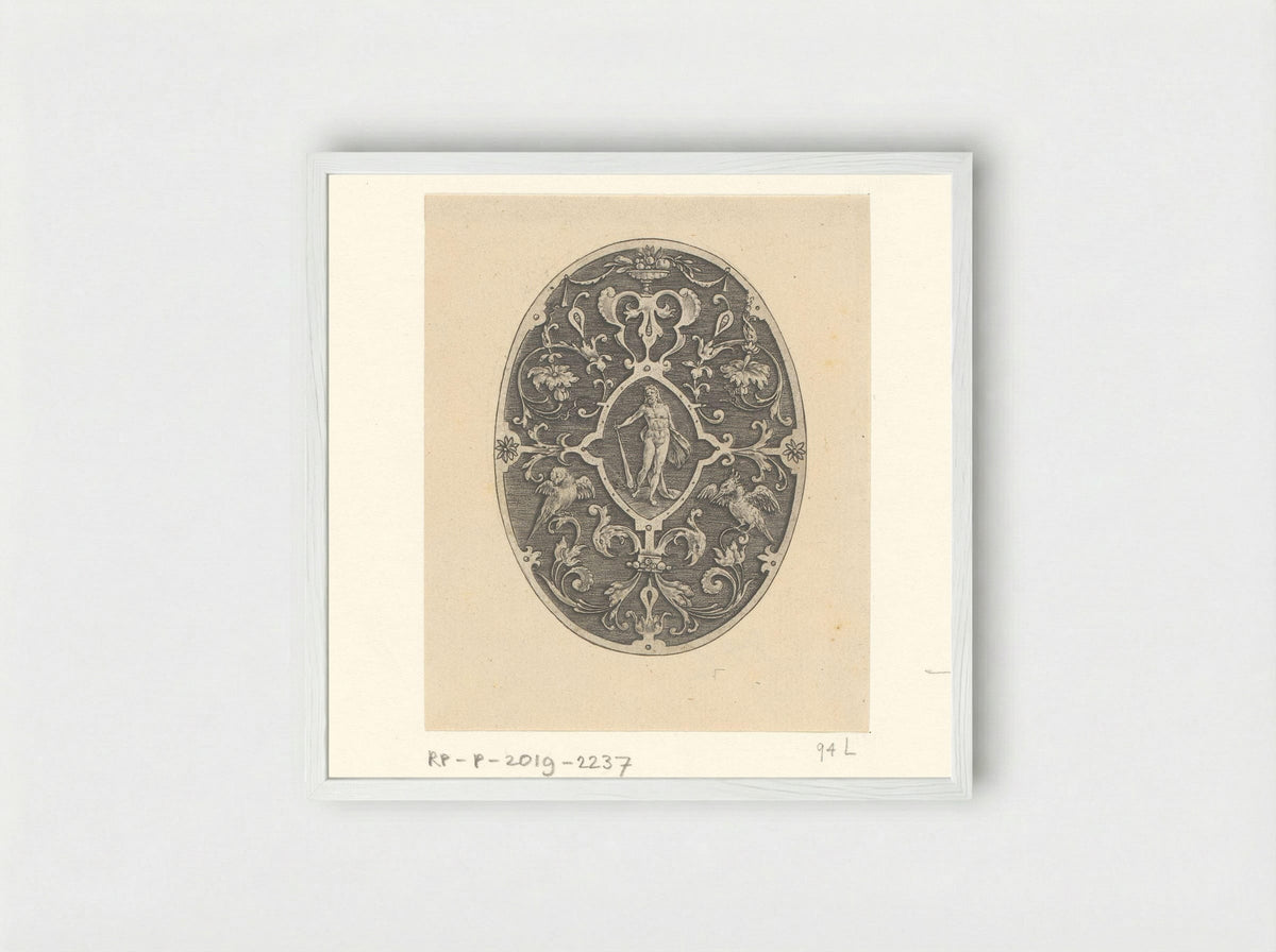 Ovaal met in het midden Hercules - Philips Galle - Framed Print White
