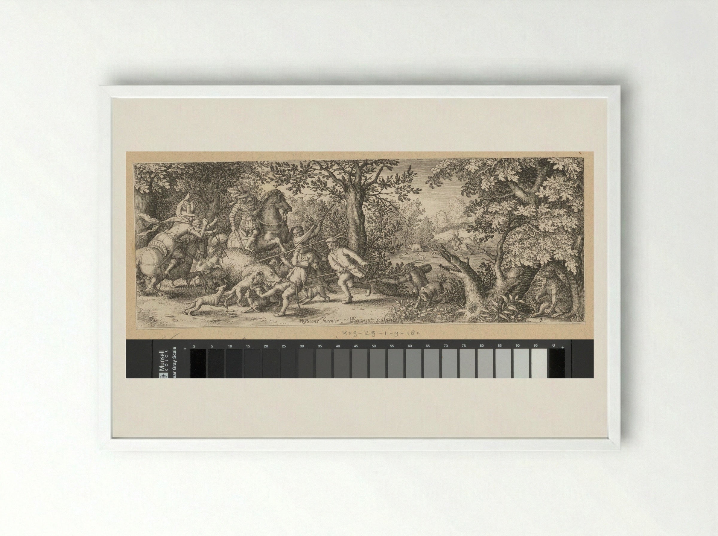 Berenjacht (Bear Hunt) - Claes Jansz. Visscher (II) - Framed Print White