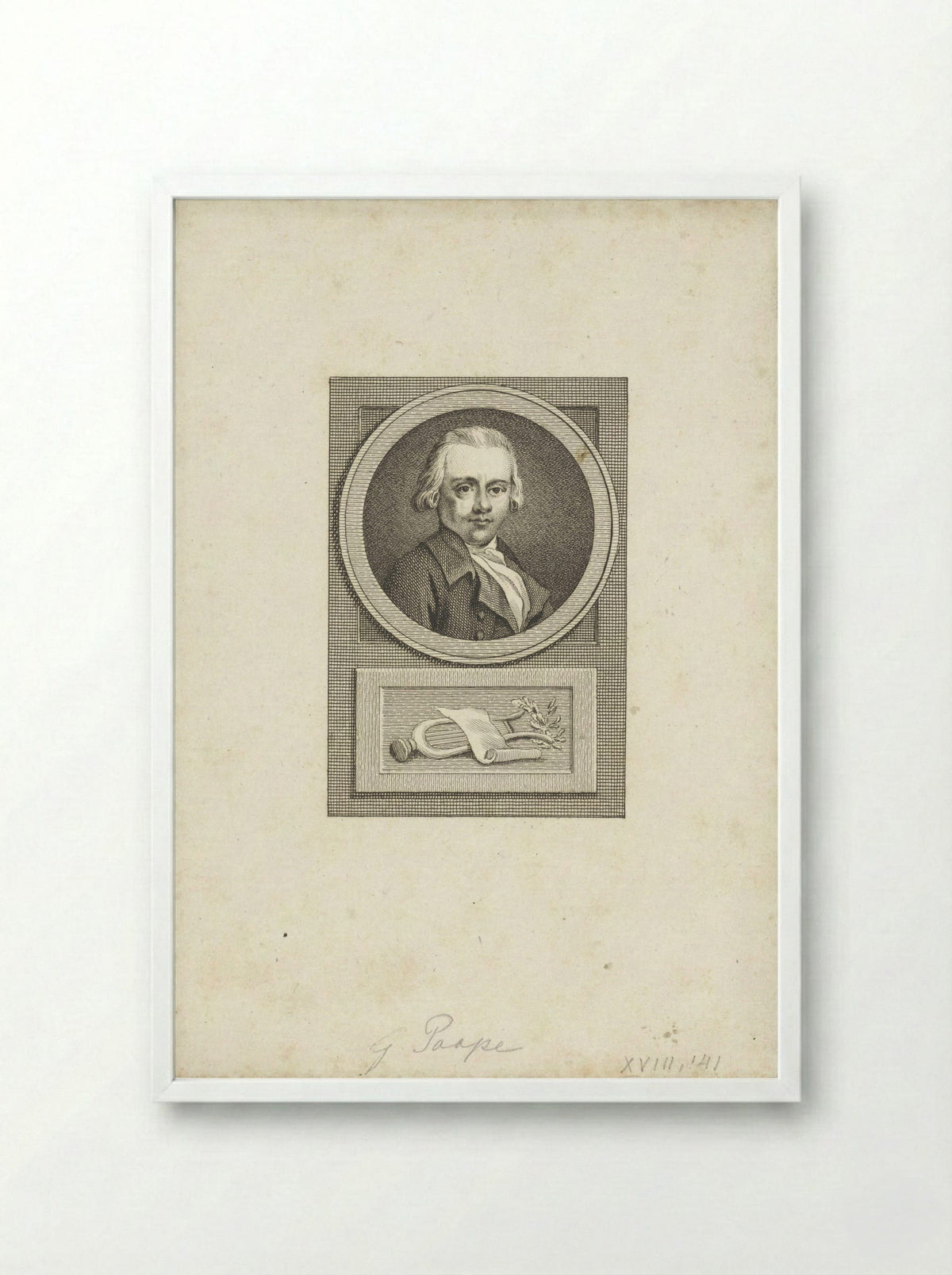 Portret van Gerrit Paape - Reinier Vinkeles (I) - Framed Print White