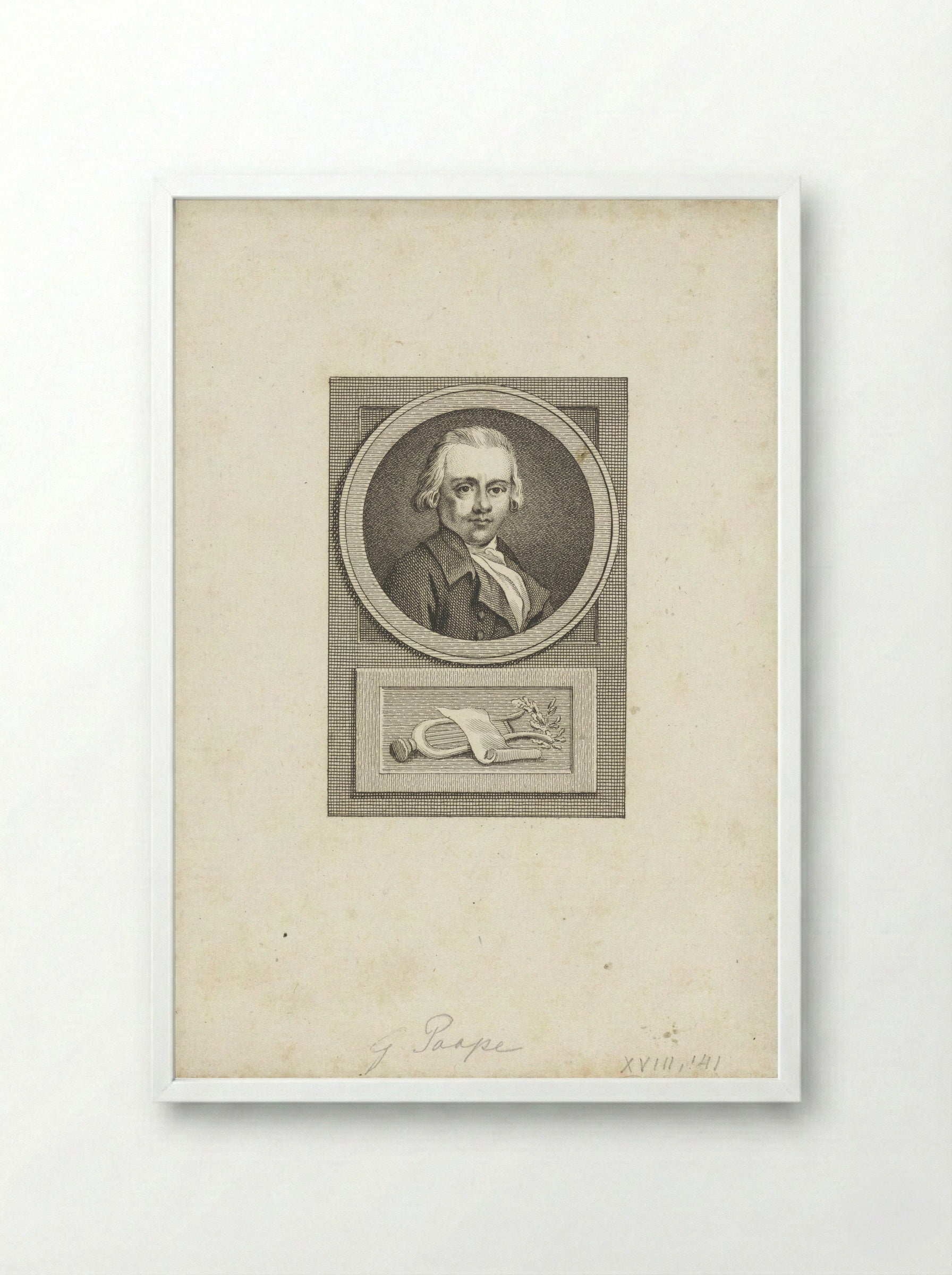 Portret van Gerrit Paape - Reinier Vinkeles (I) - Framed Print White