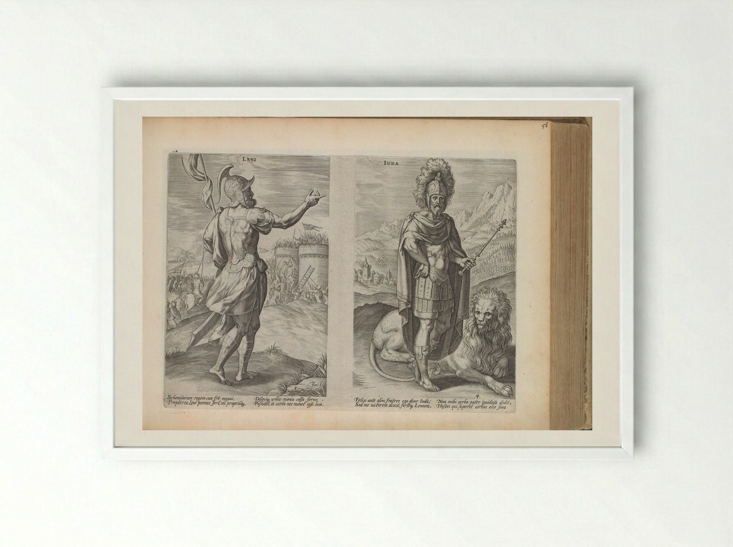 Stamvaders Levi en Juda - Claes Jansz. Visscher (II) - Framed Print White