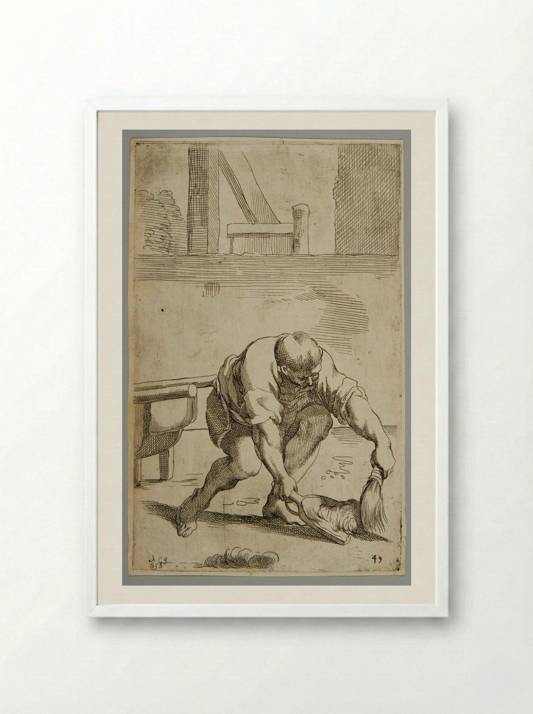 Rubbish Hauler (Plate 49) - Simon Guillain - Framed Print White