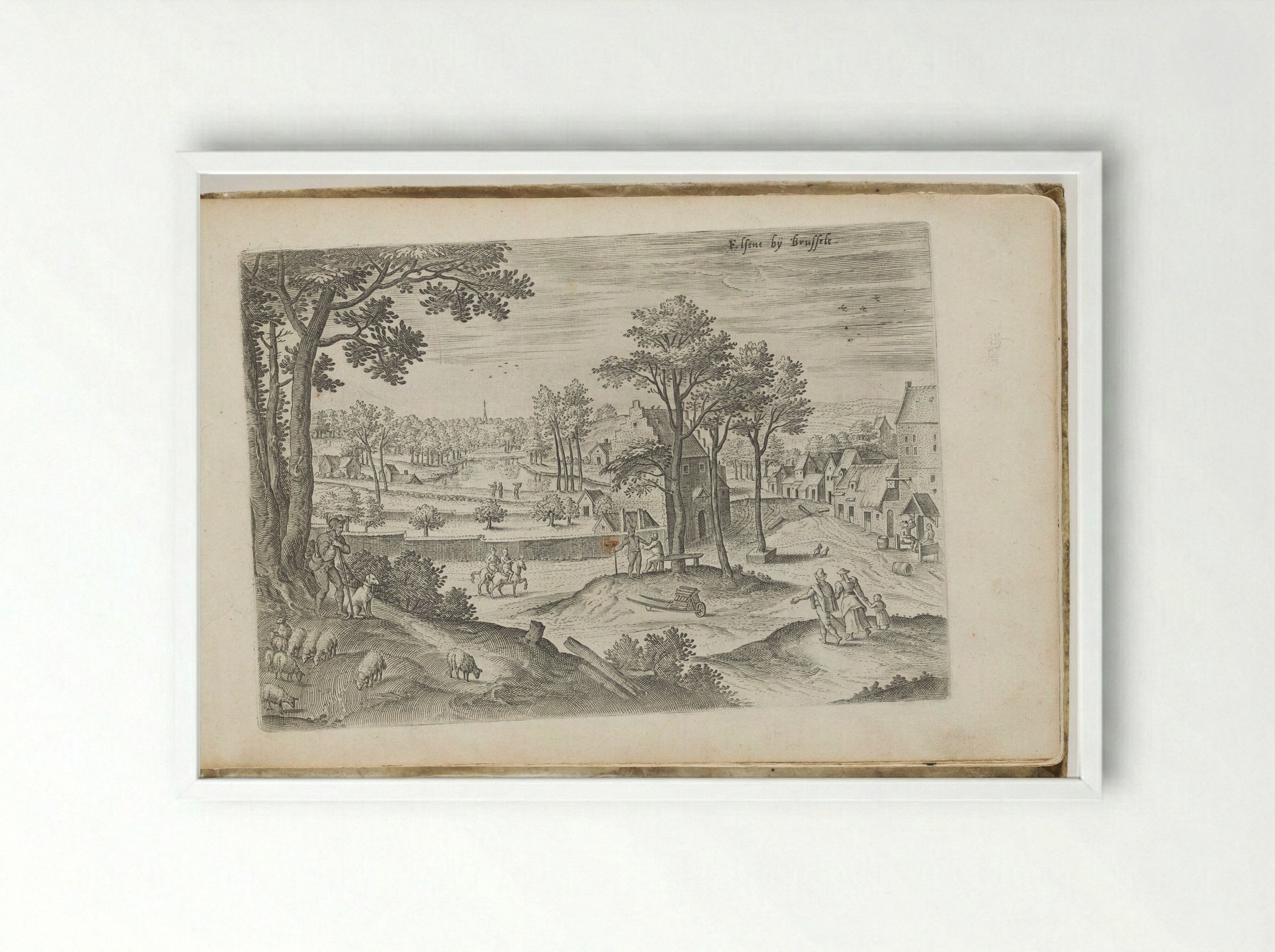 Elsens bij Brussels - Hans Collaert the Elder - Framed Print White