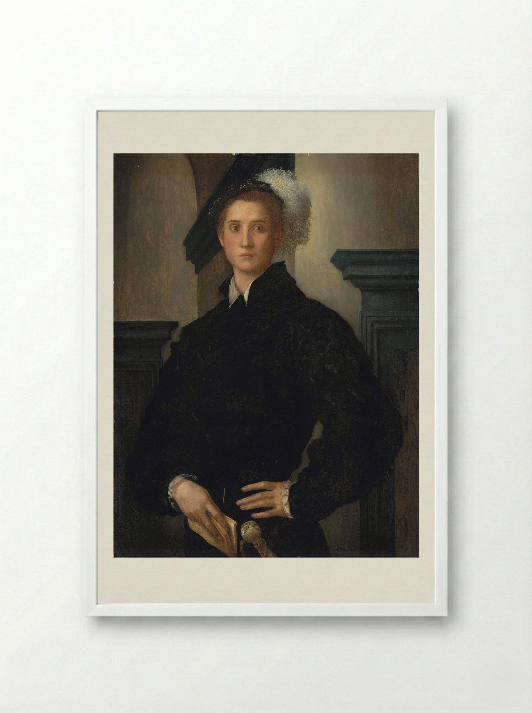 Portrait of Cosimo I de' Medici - Jacopo Pontormo - Framed Print White