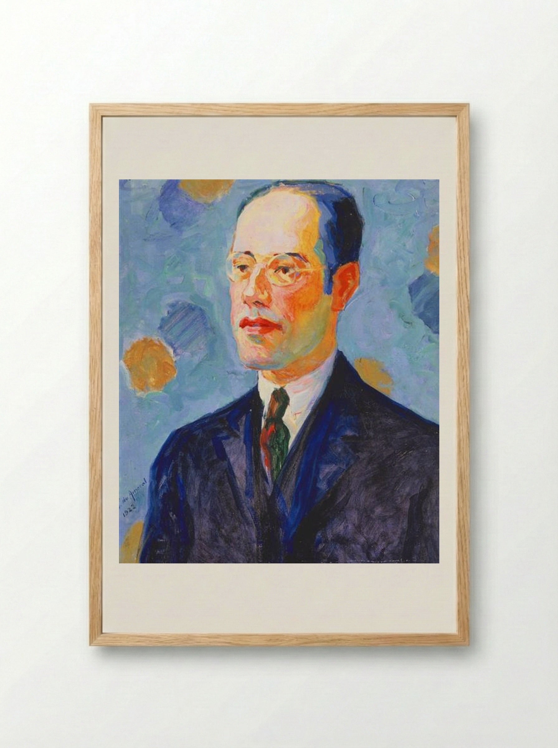 Portrait of Mário de Andrade - Tarsila do Amaral - Framed Print Wood