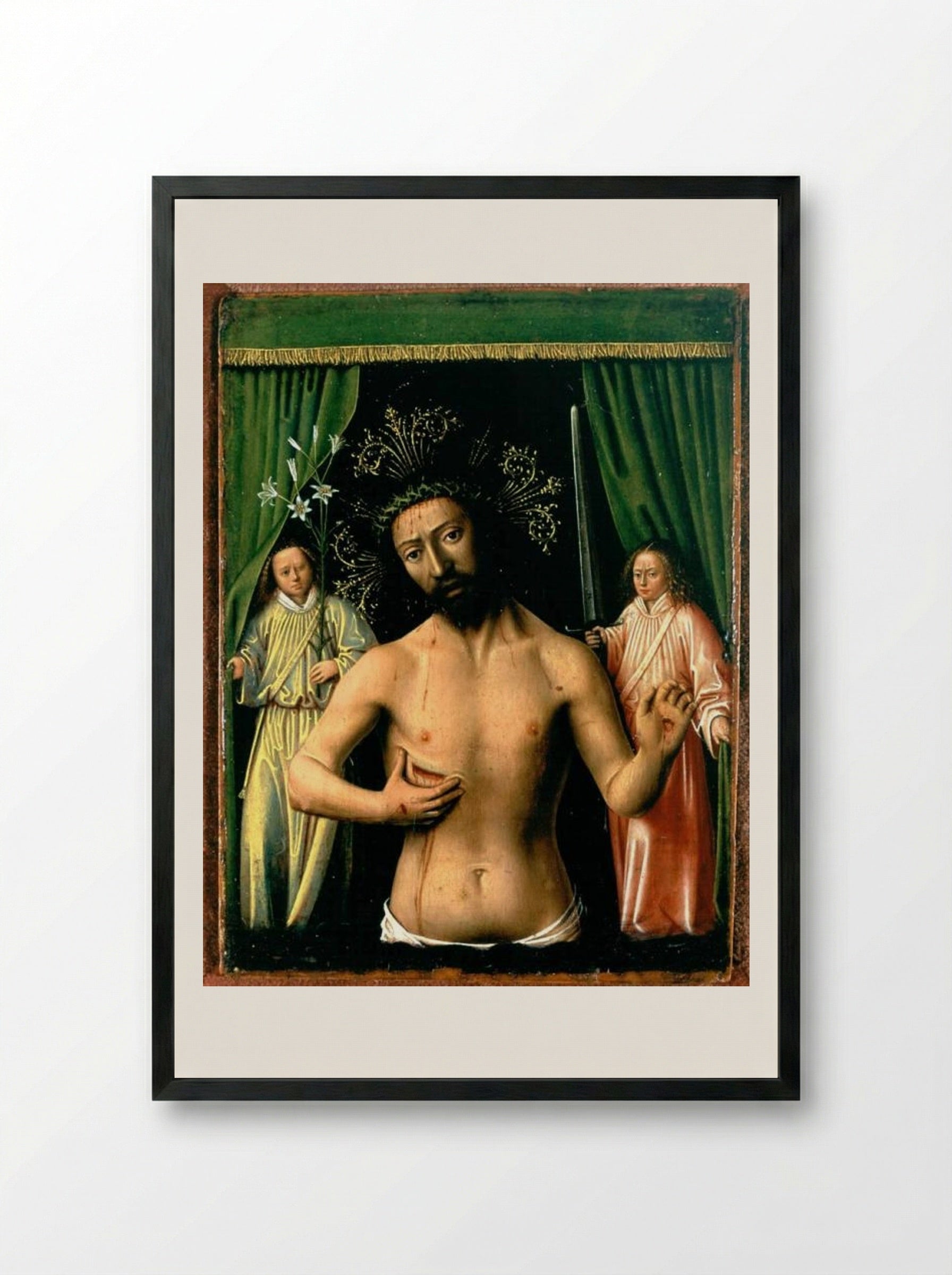 The Man of Sorrows - Petrus Christus - Framed Print Black