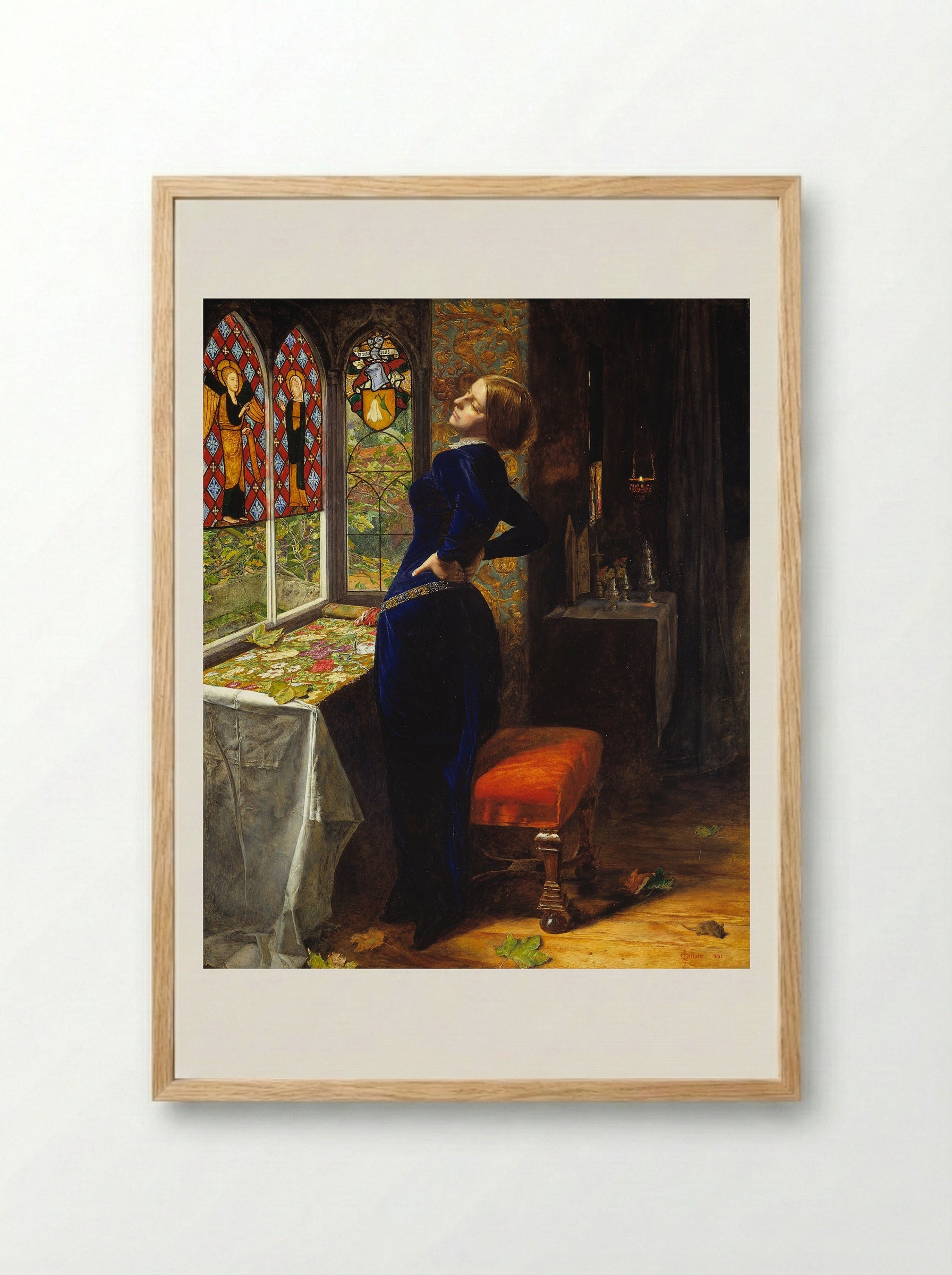 Mariana - John Everett Millais - Framed Print Wood