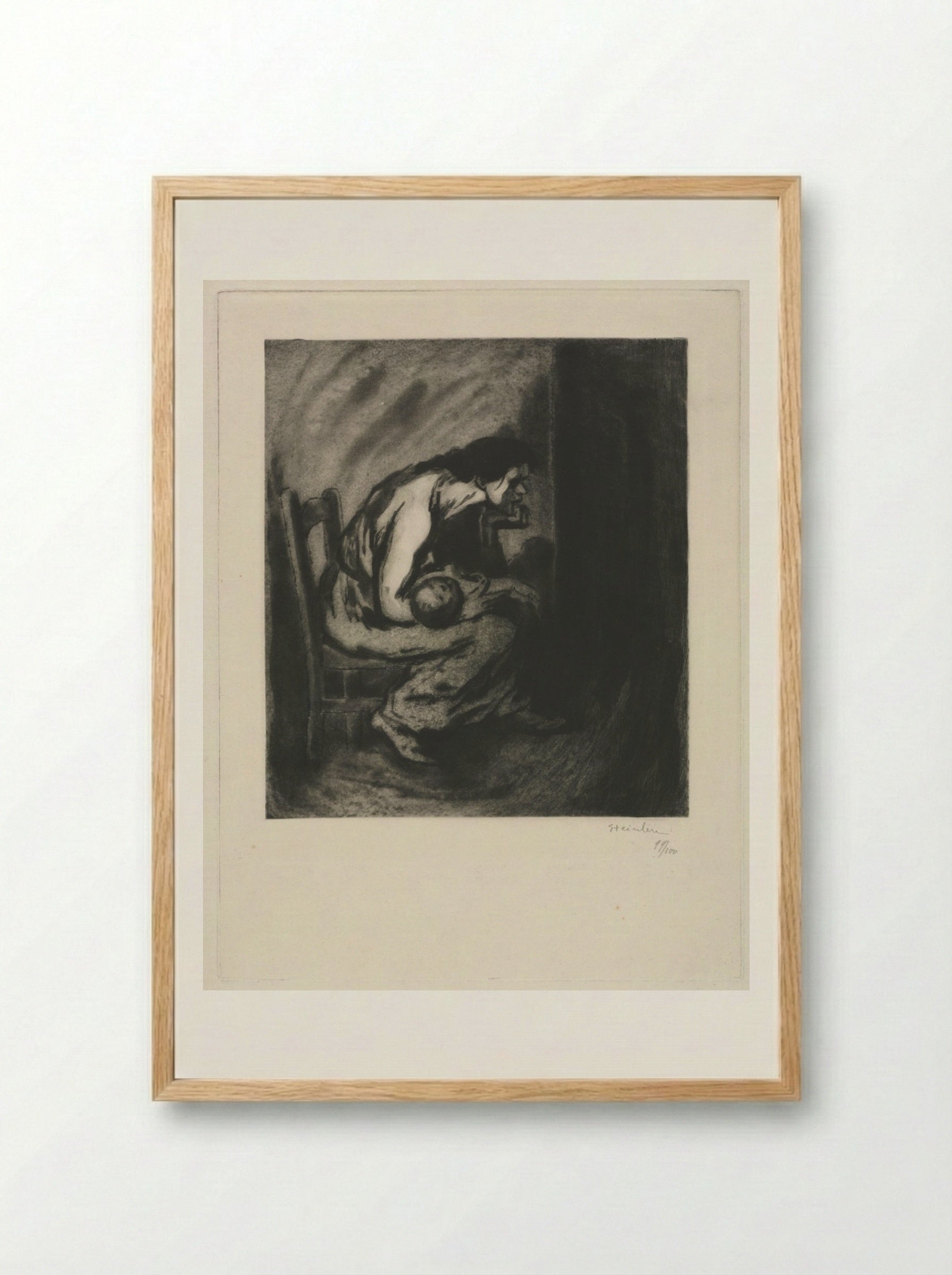 The Sick Child - Théophile Alexandre Steinlen - Framed Print Wood