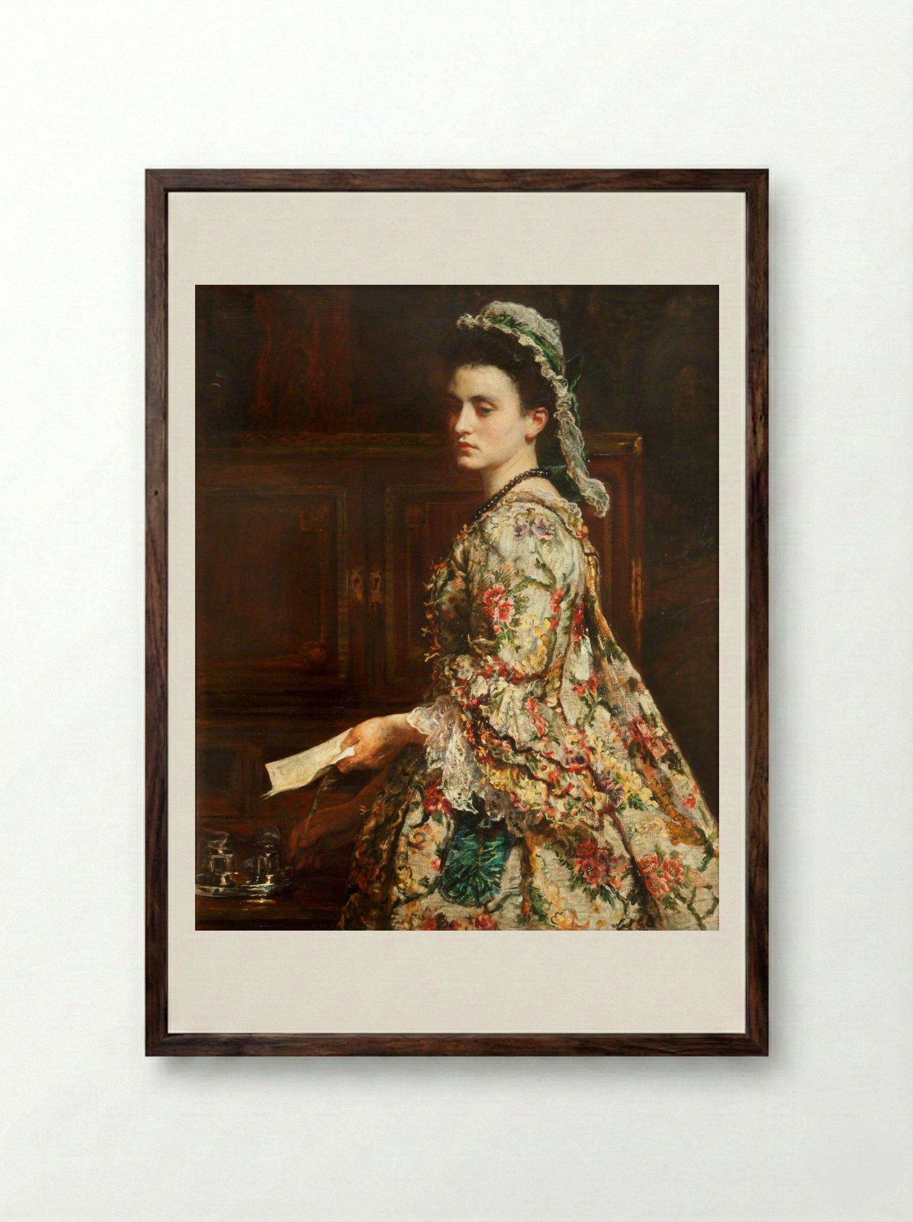 Vanessa - John Everett Millais - Framed Print Dark Wood