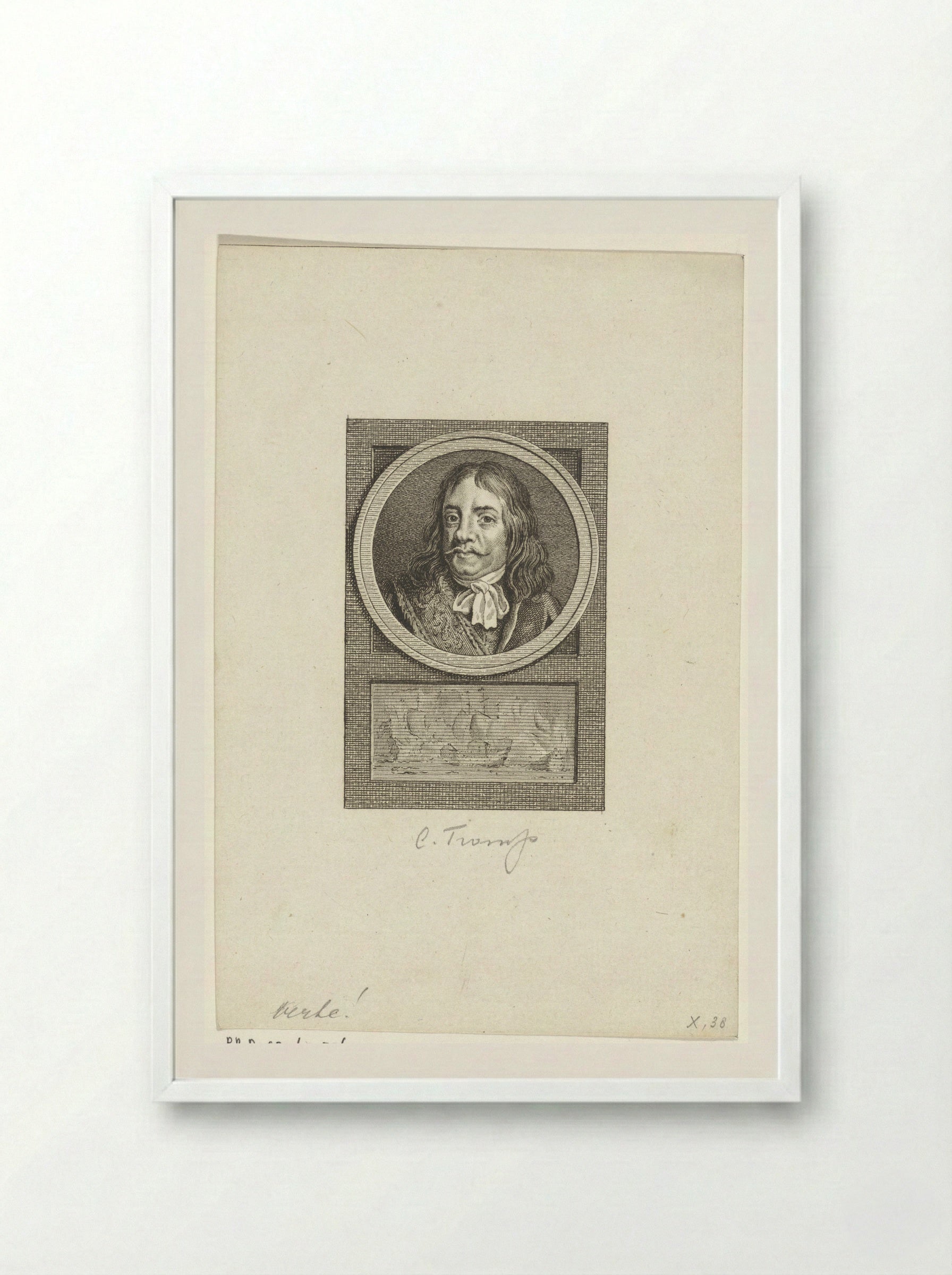 Portret van Cornelis Tromp - Reinier Vinkeles - Framed Print White