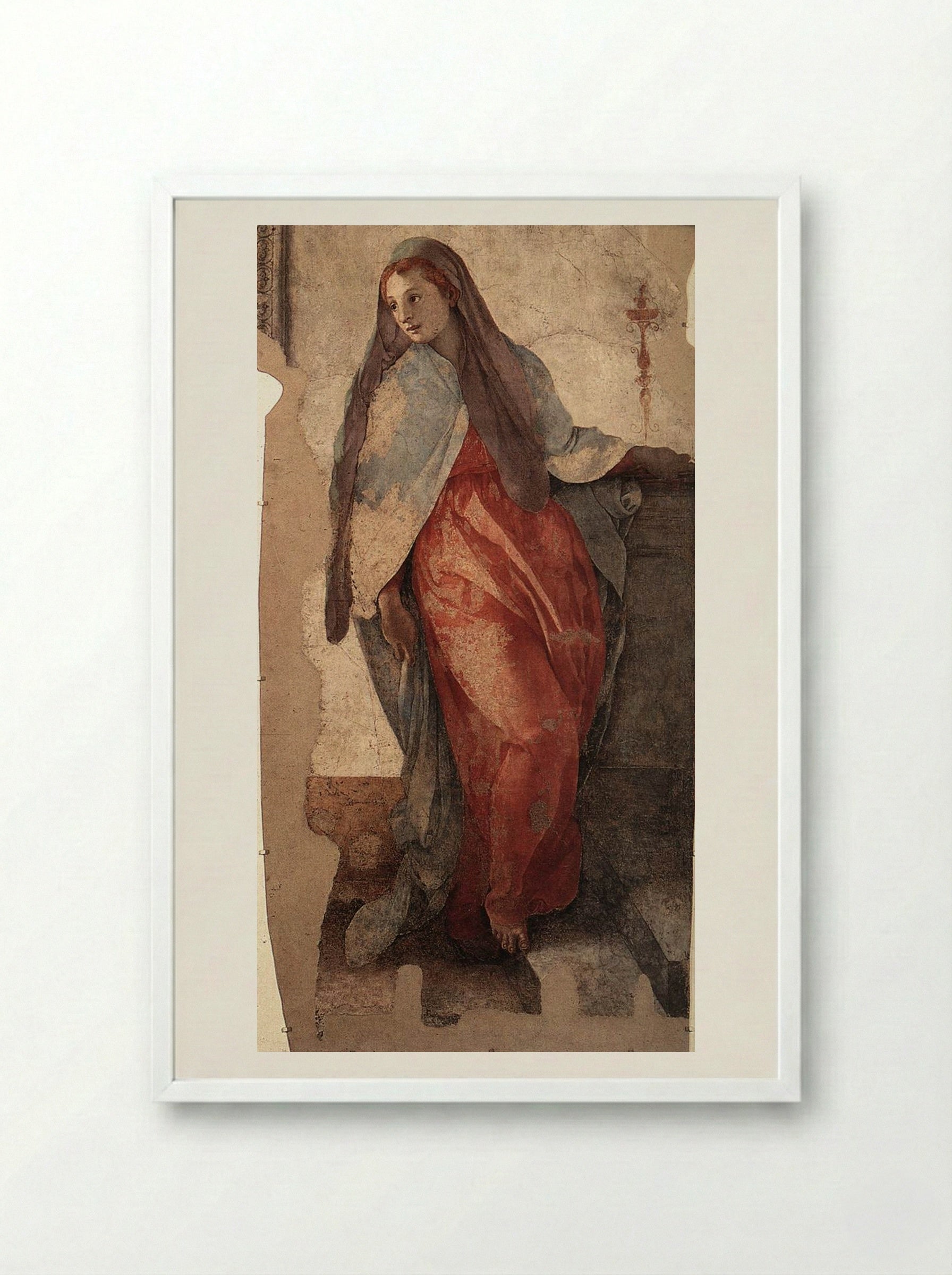 Annunciation - Jacopo Pontormo - Framed Print White