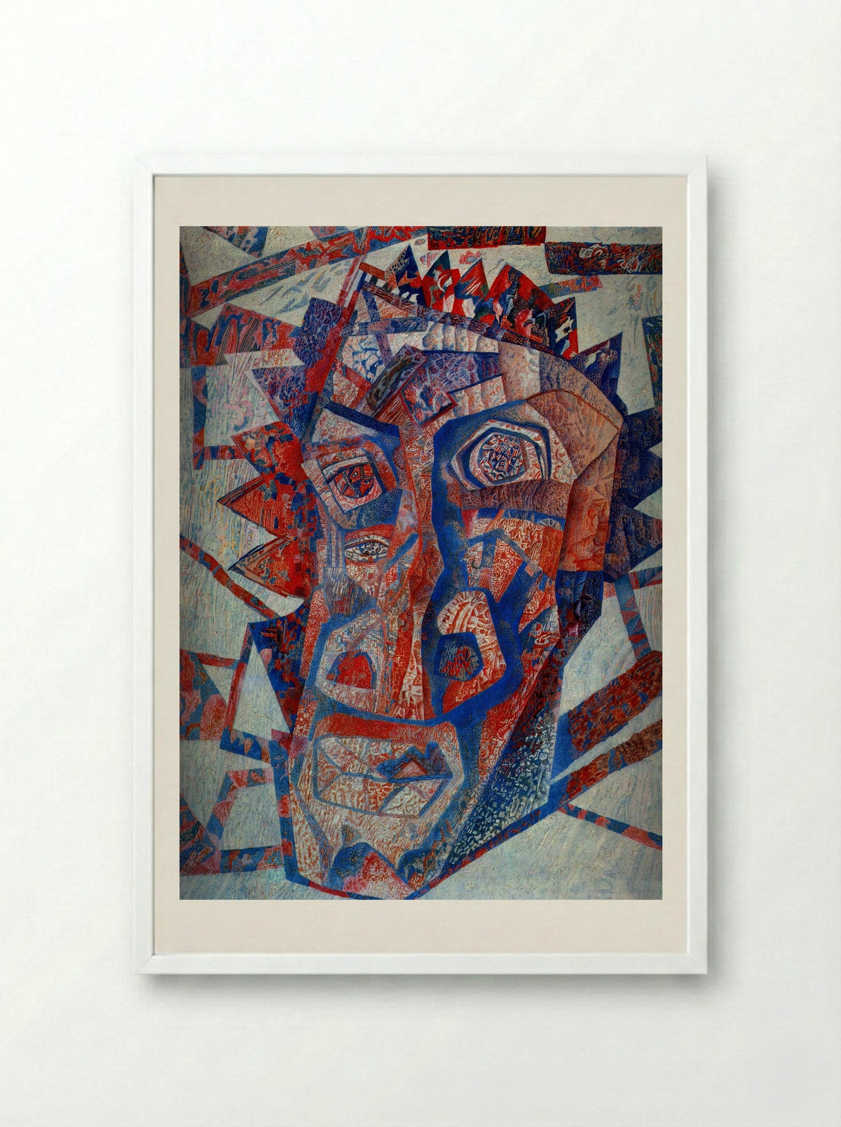 Head - Pavel Filonov - Framed Print White