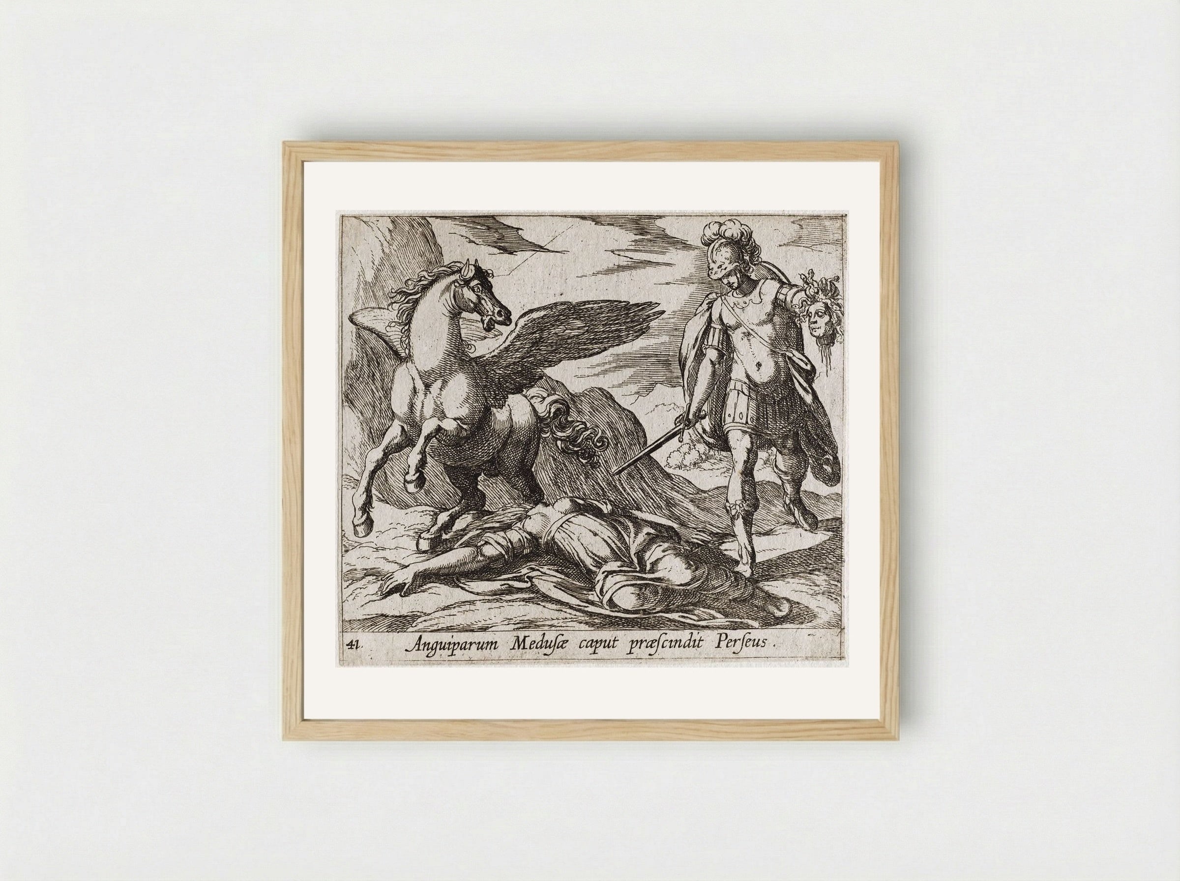Perseus Killing Medusa - Antonio Tempesta - Framed Print Wood