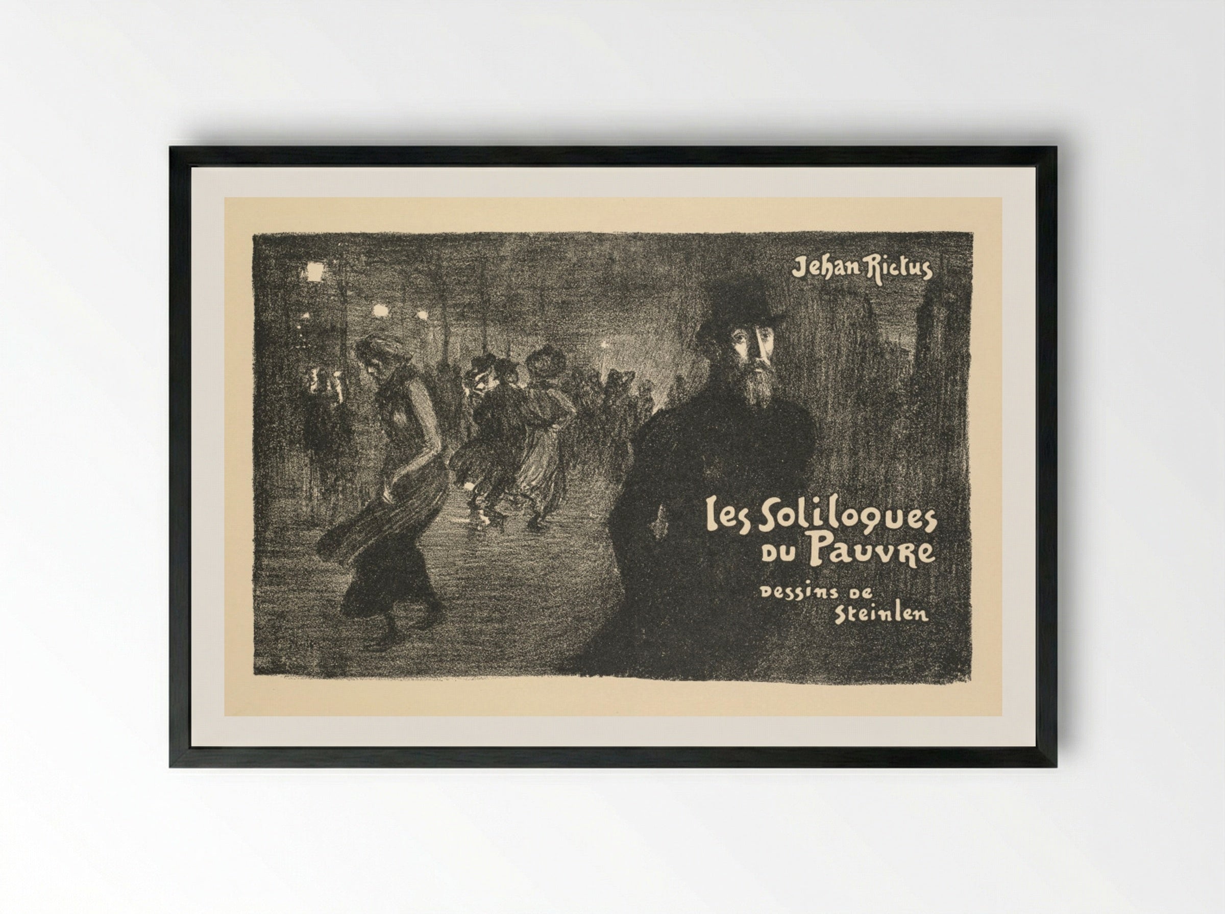 Prospectus de Librarie et de Journaux: les soliloques du Pauvre - Théophile Alexandre Steinlen - Framed Print Black