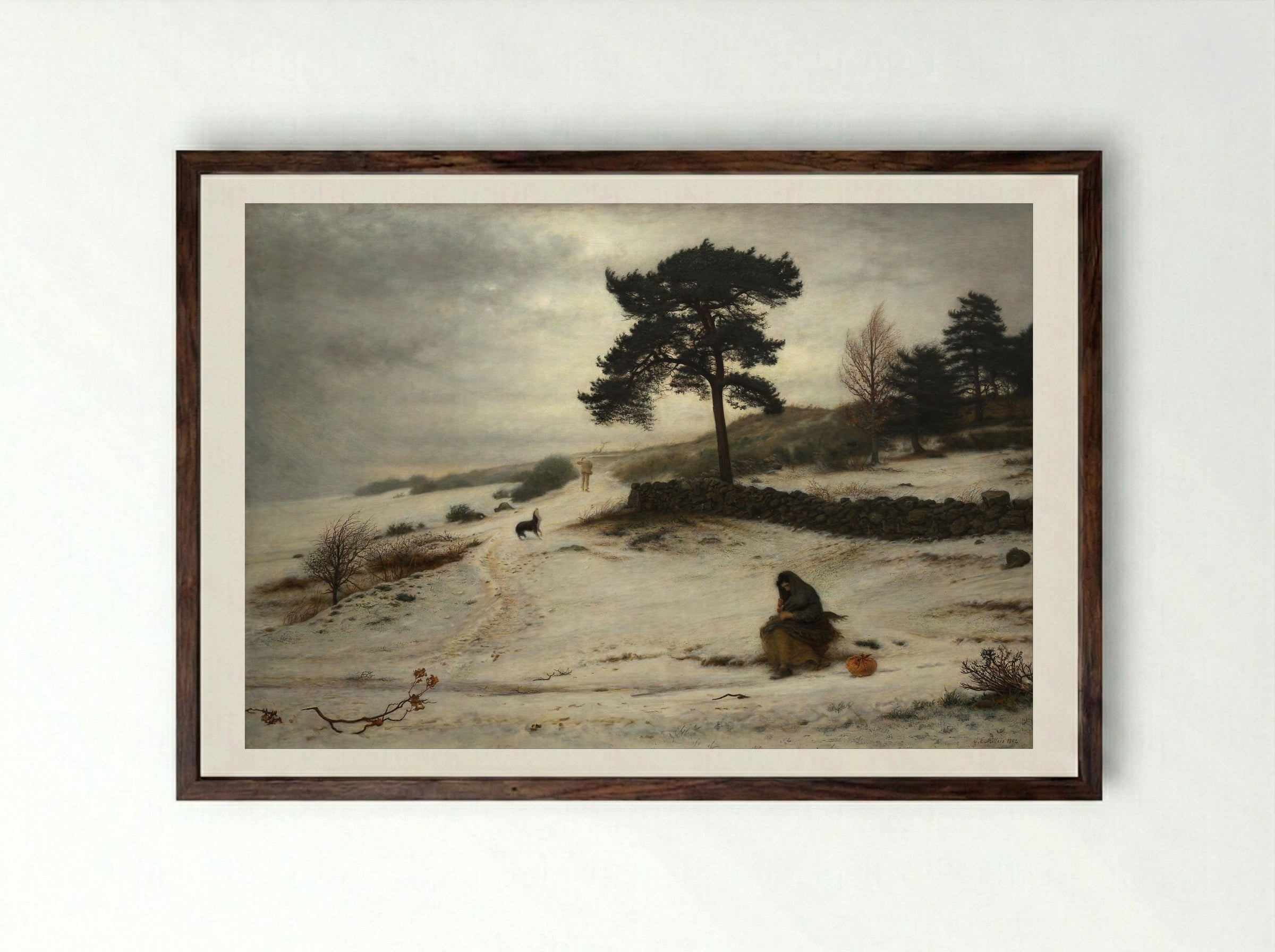 Blow, Blow, Thou Winter Wind - John Everett Millais - Framed Print Dark Wood