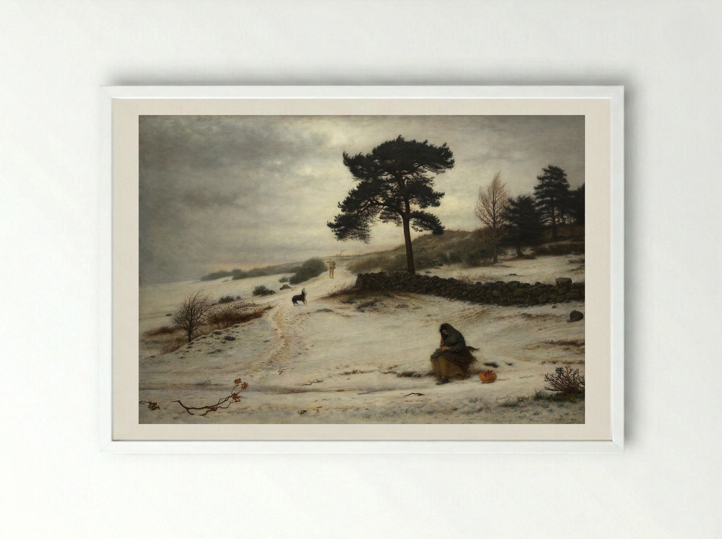 Blow, Blow, Thou Winter Wind - John Everett Millais - Framed Print White