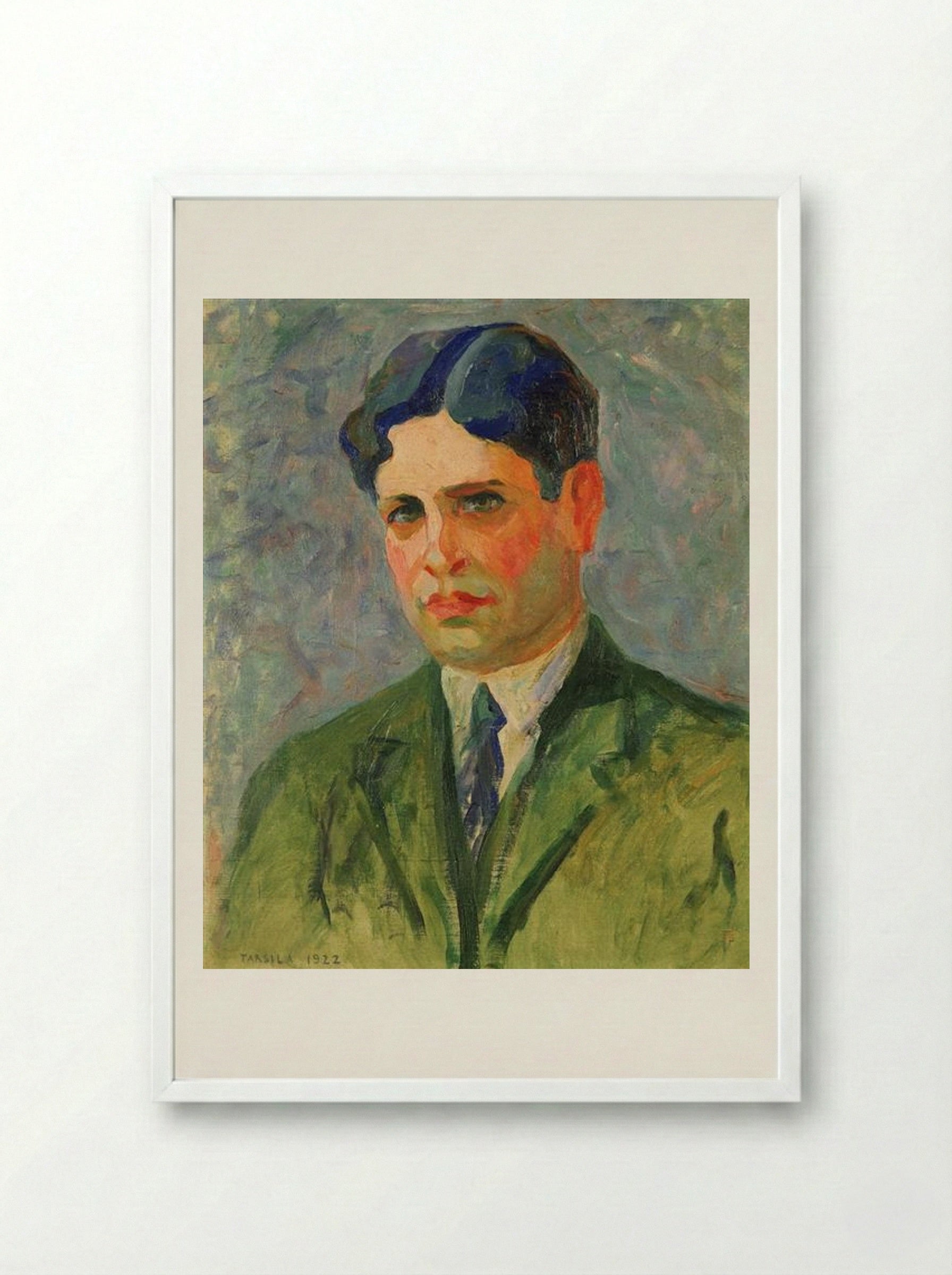 Portrait of Oswald de Andrade - Tarsila do Amaral - Framed Print White