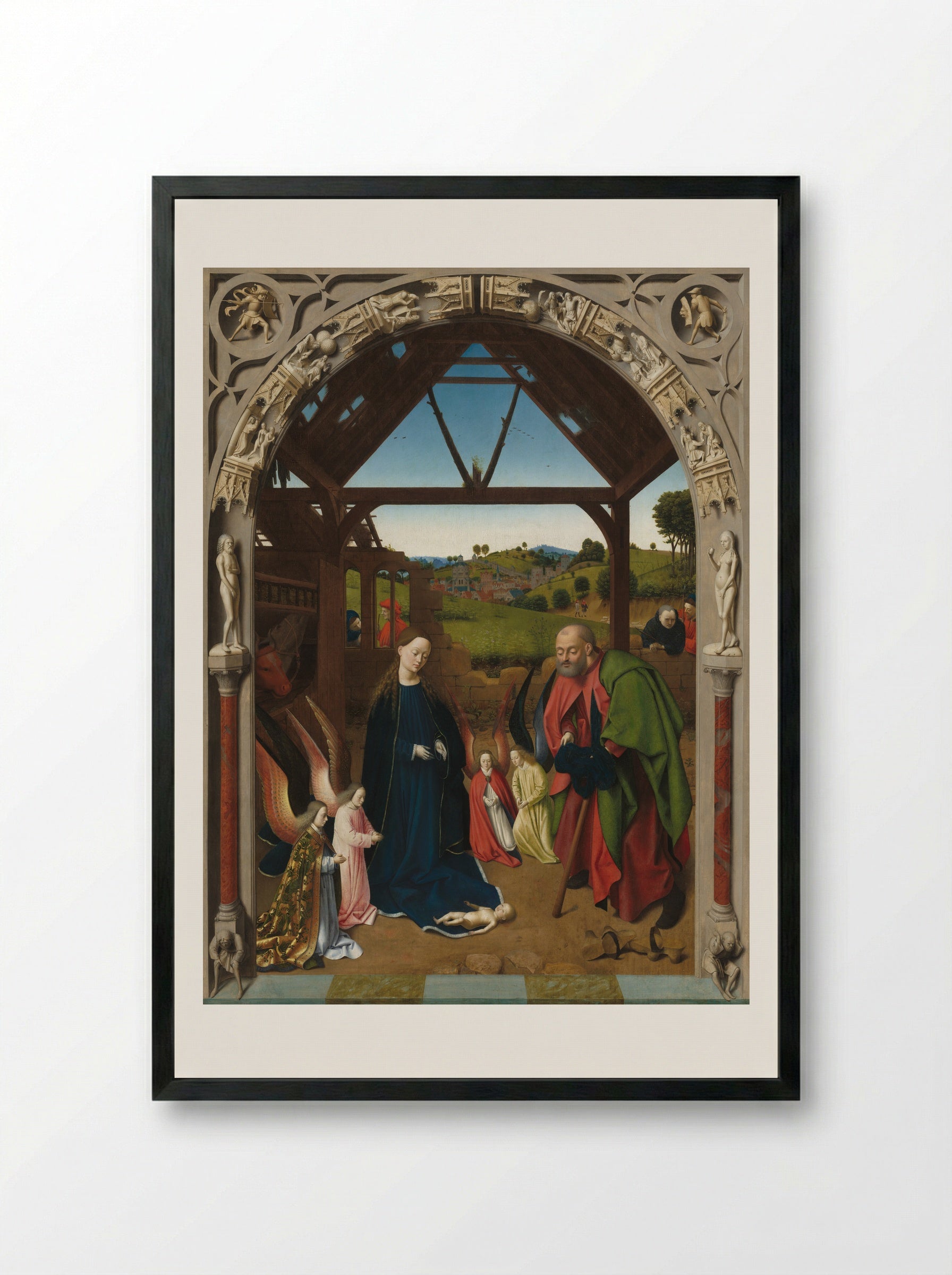 Nativity - Petrus Christus - Framed Print Black