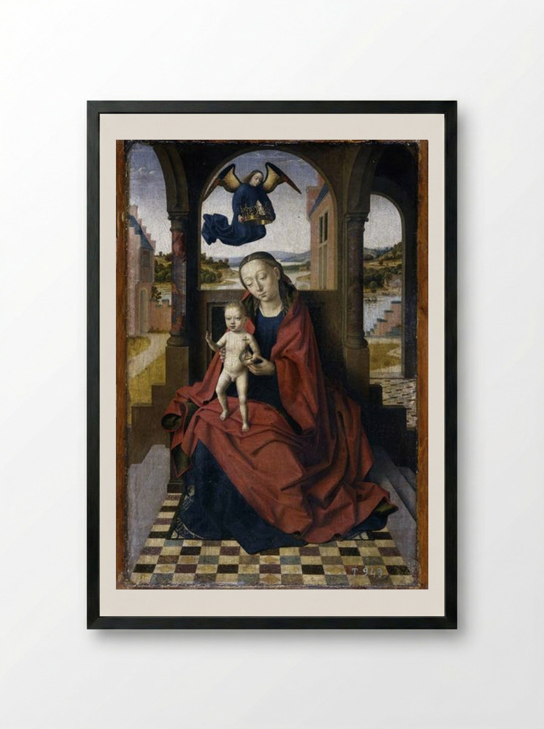 Madonna with the Child - Petrus Christus - Framed Print Black