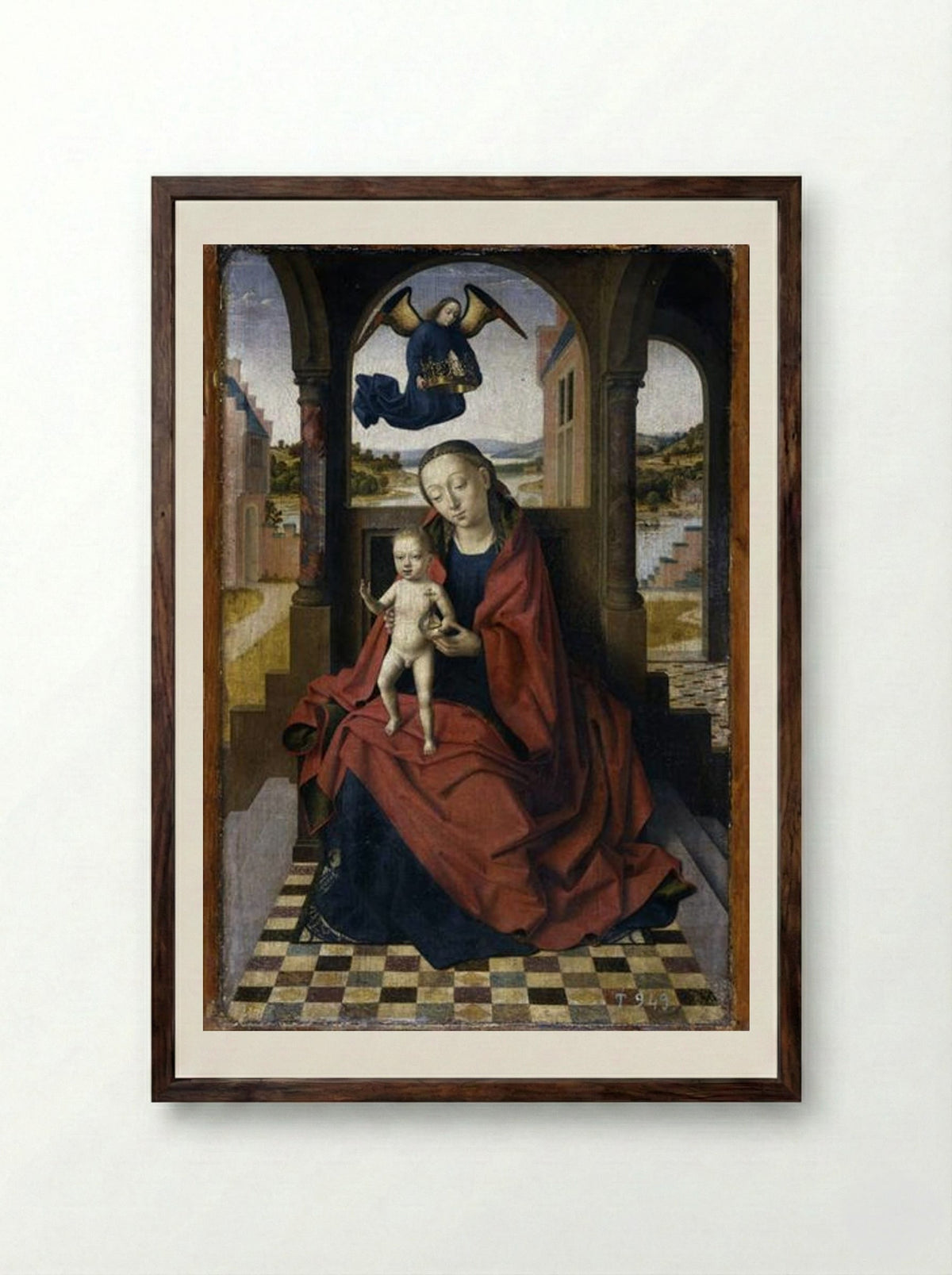 Madonna with the Child - Petrus Christus - Framed Print Dark Wood