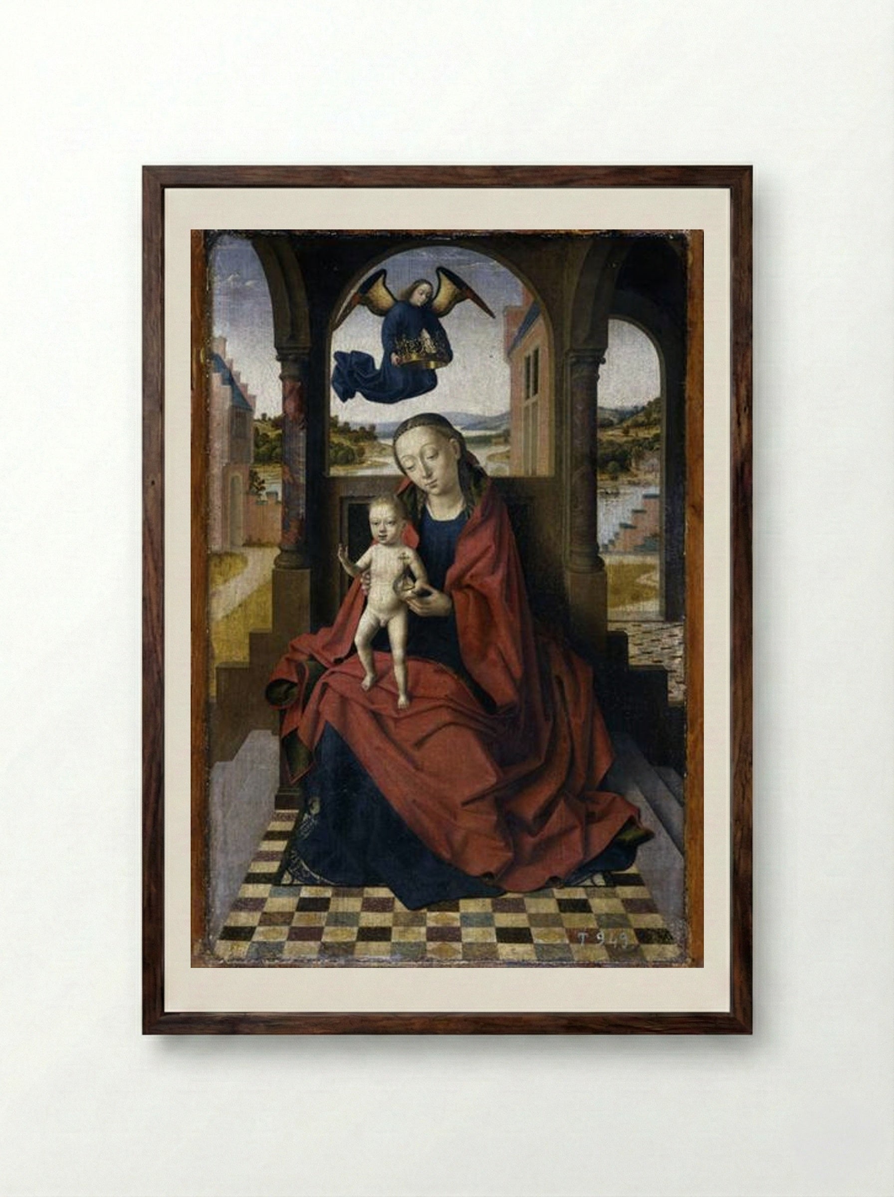 Madonna with the Child - Petrus Christus - Framed Print Dark Wood