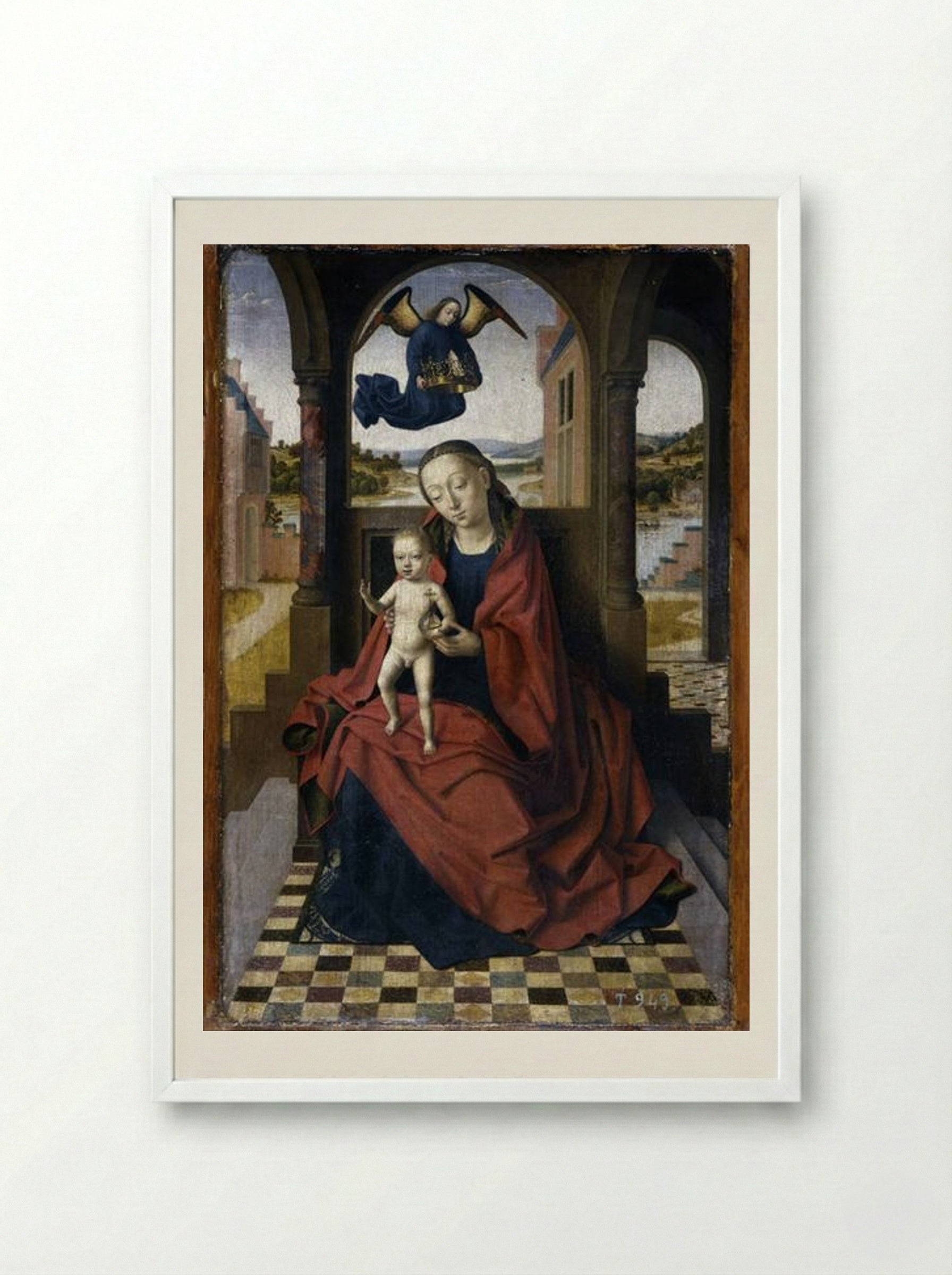 Madonna with the Child - Petrus Christus - Framed Print White