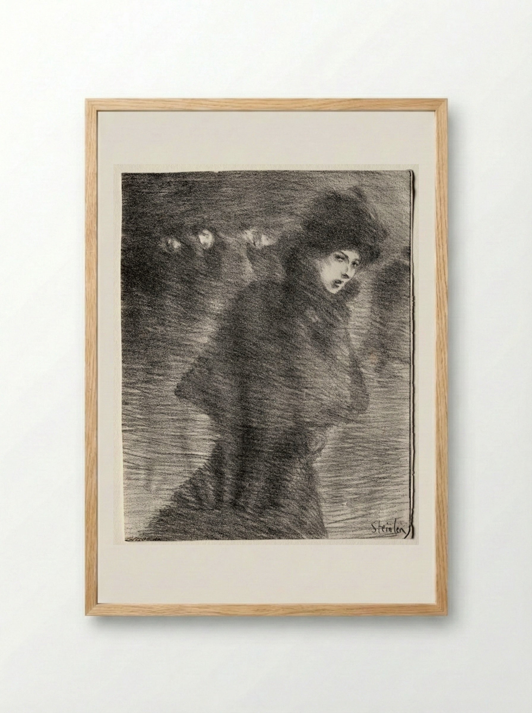 A Woman Passing By - Théophile Alexandre Steinlen - Framed Print Wood