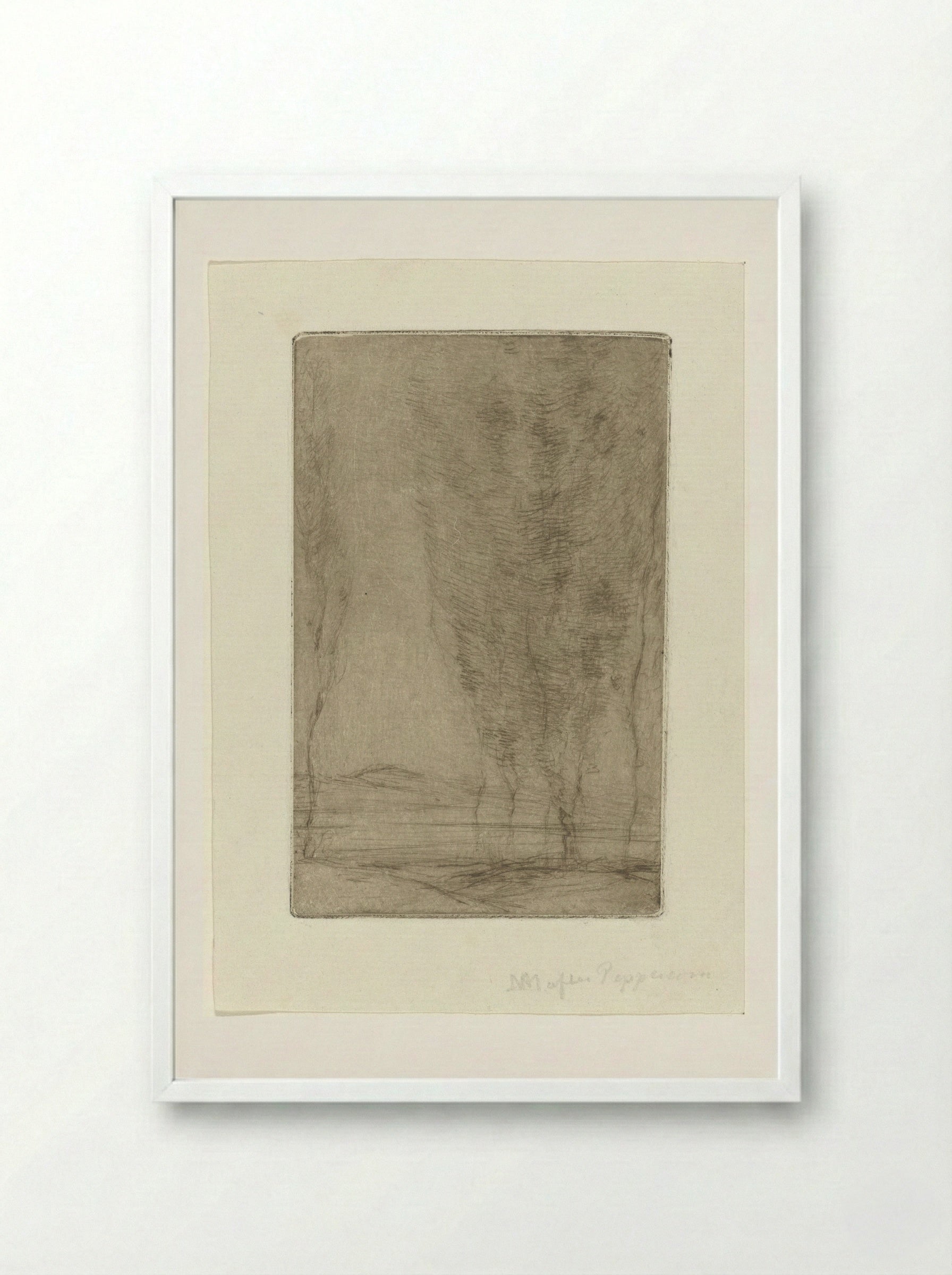 Landscape with a Low Horizon - Matthijs Maris - Framed Print White