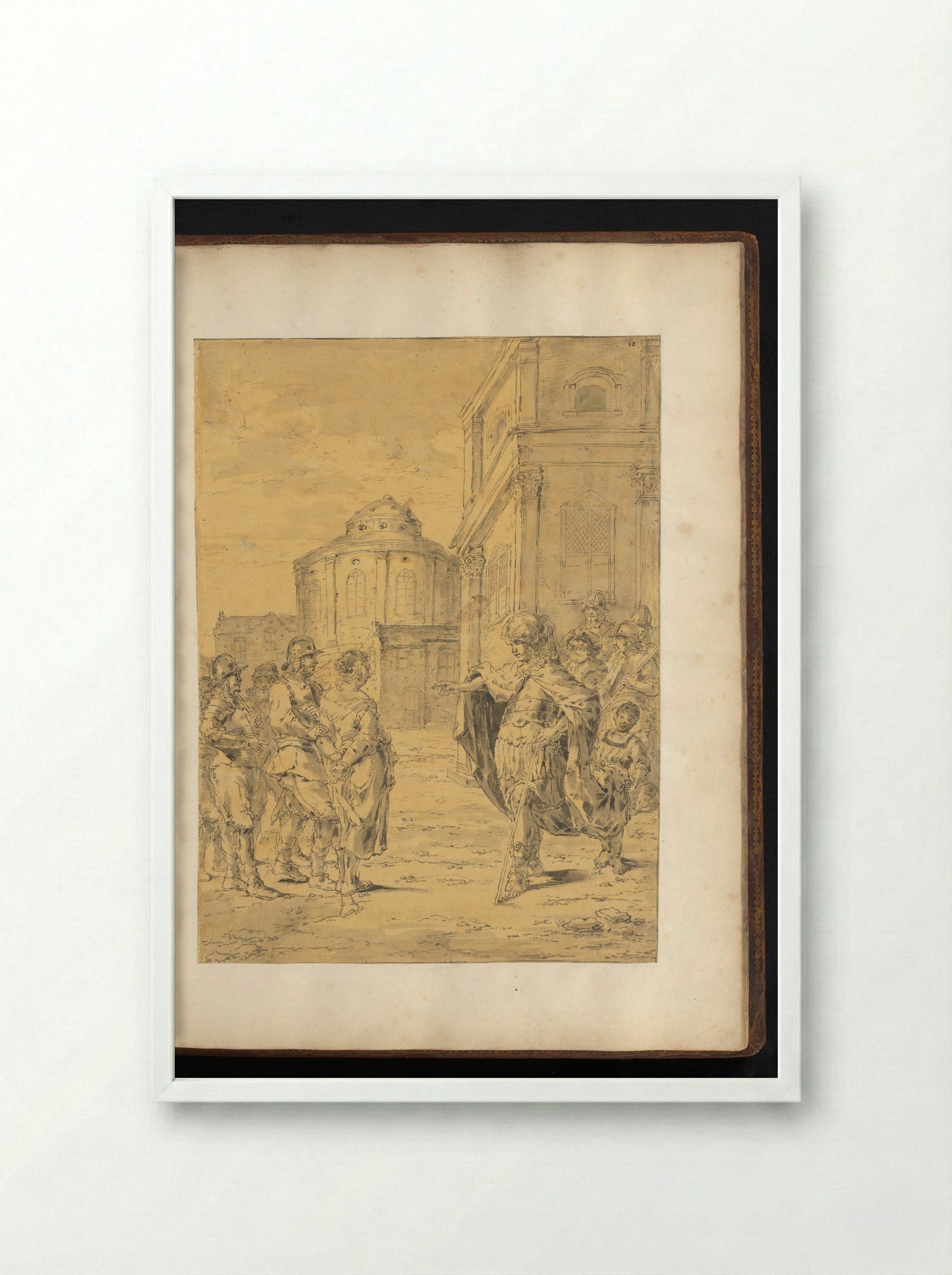 Timoclea Brought Before Alexander the Great - Leonaert Bramer - Framed Print White