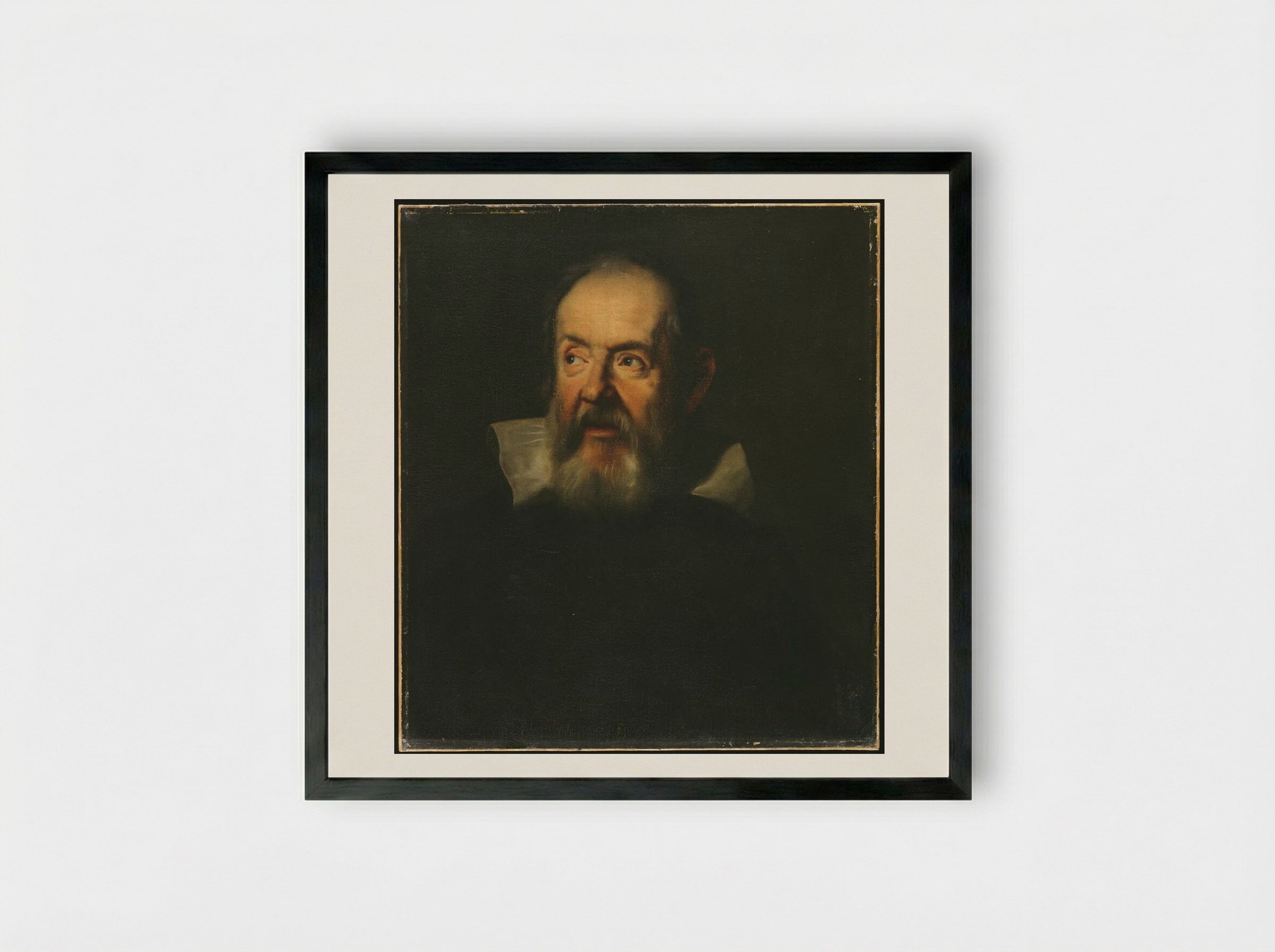 Portrait of Galileo Galilei - Unidentified Artist - Framed Print Black