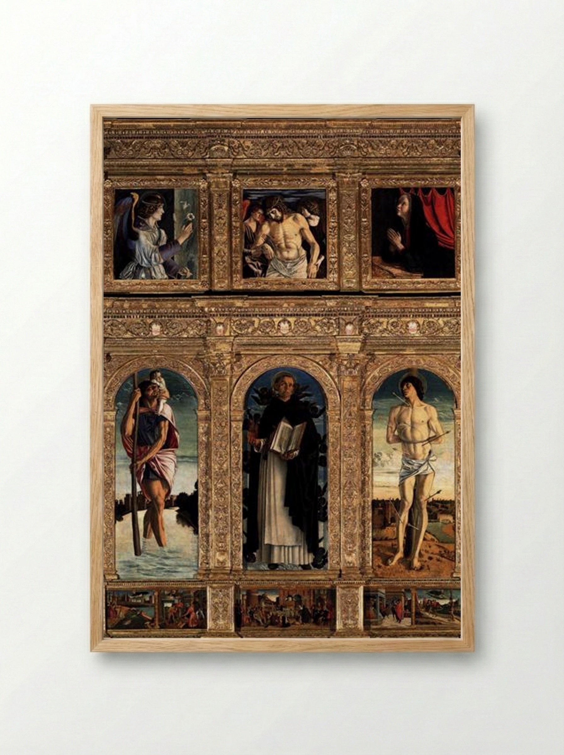 Polyptych of San Vincenzo Ferreri - Giovanni Bellini - Framed Print Wood