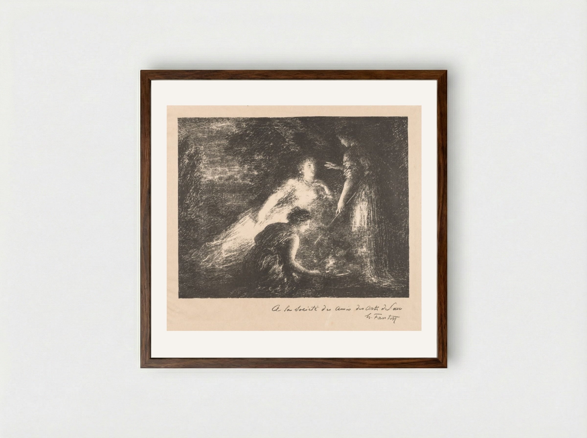 Witchcraft - Henri Fantin-Latour - Framed Print Dark Wood