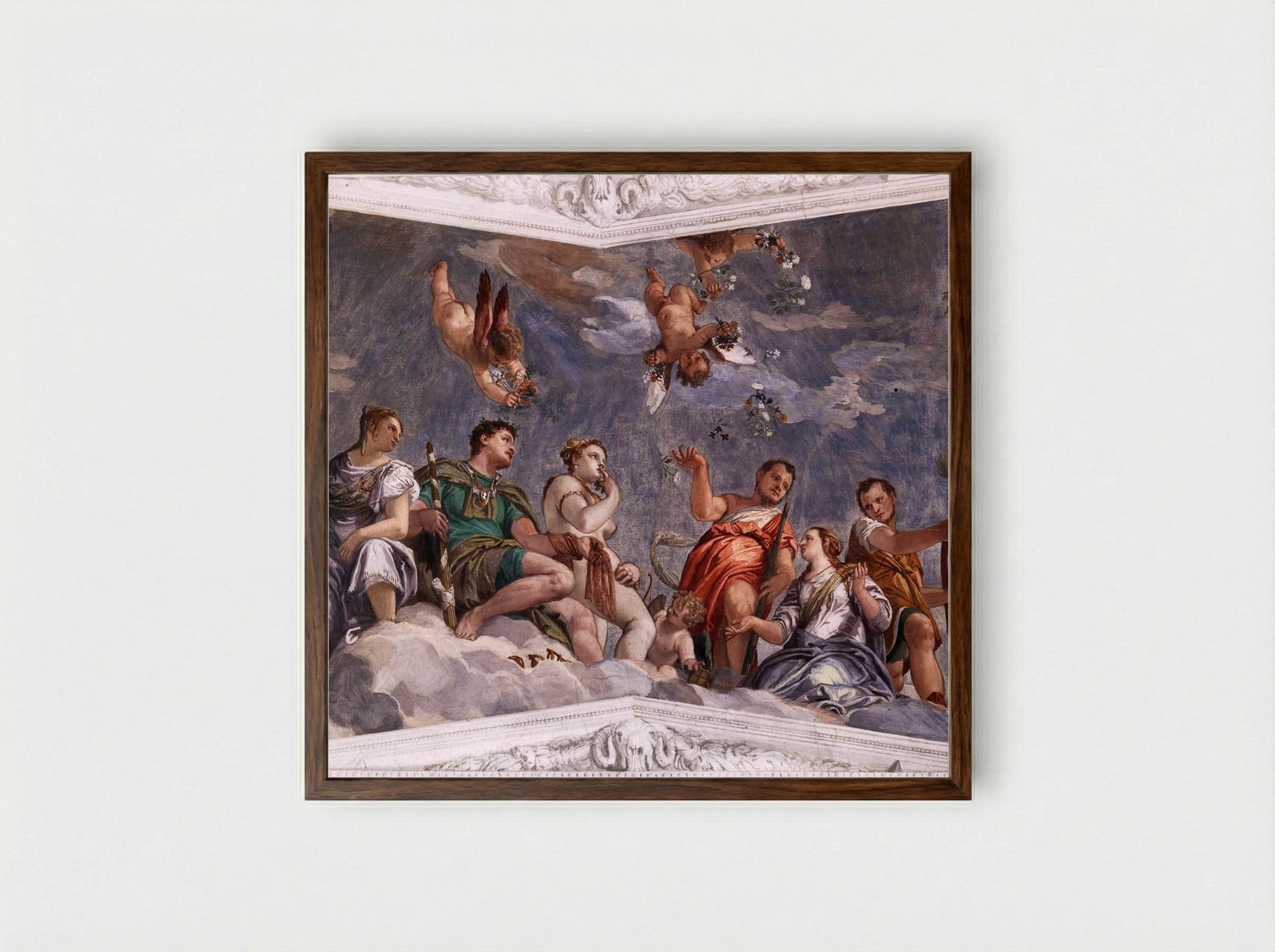 Hymen, Juno and Venus - Paolo Veronese - Framed Print Dark Wood