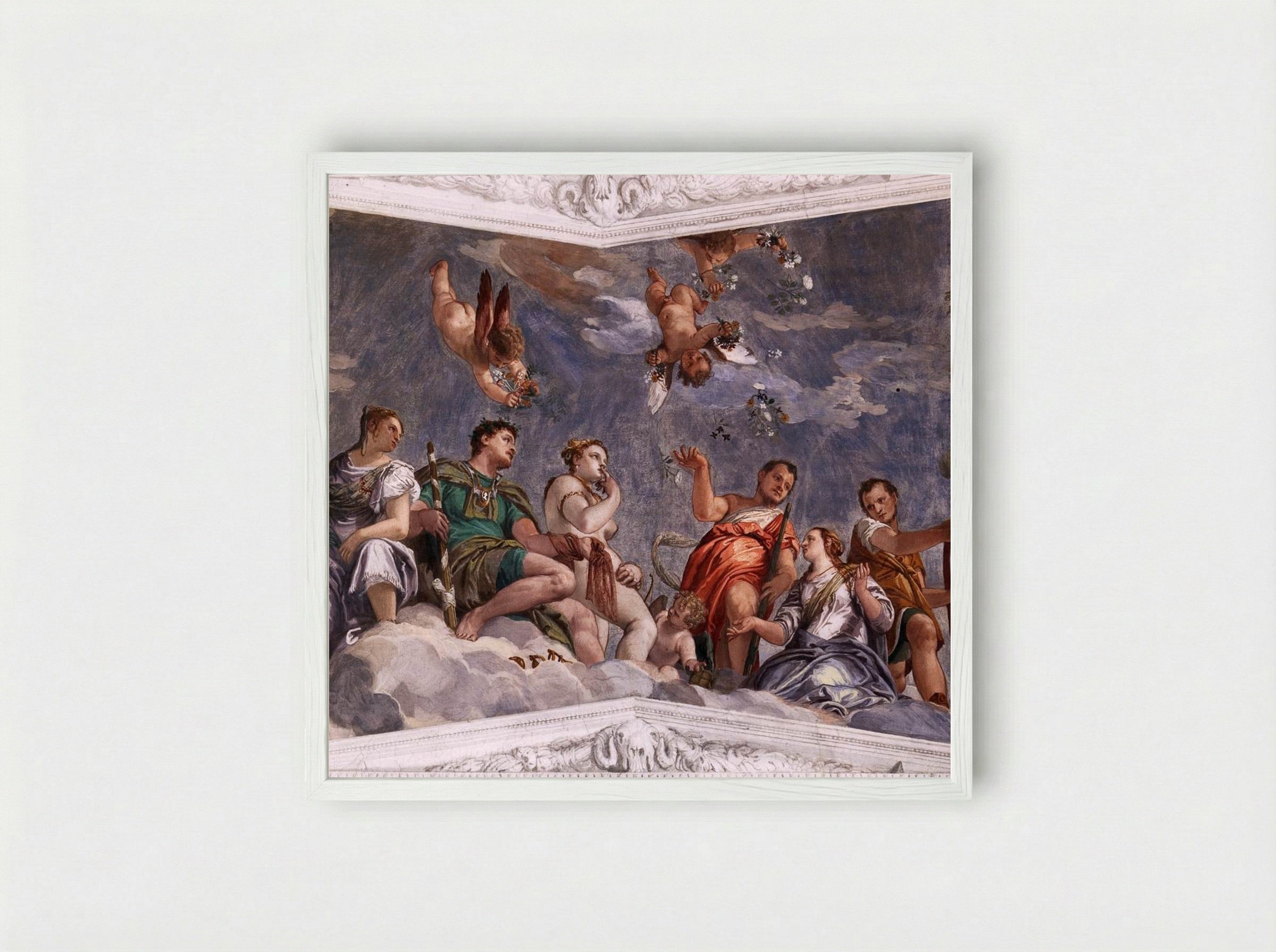 Hymen, Juno and Venus - Paolo Veronese - Framed Print White