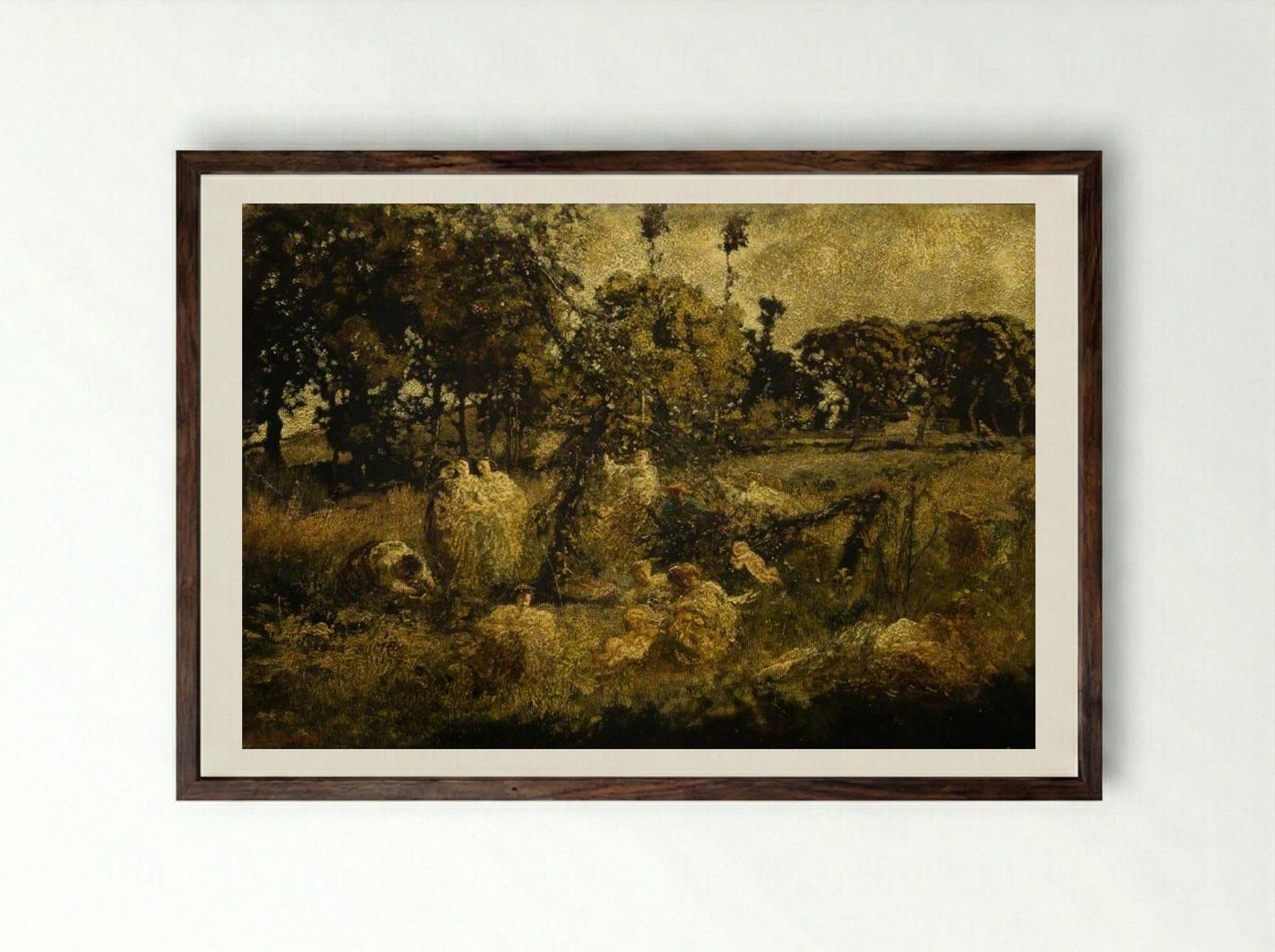 Autumn - Adolphe Monticelli - Framed Print Dark Wood