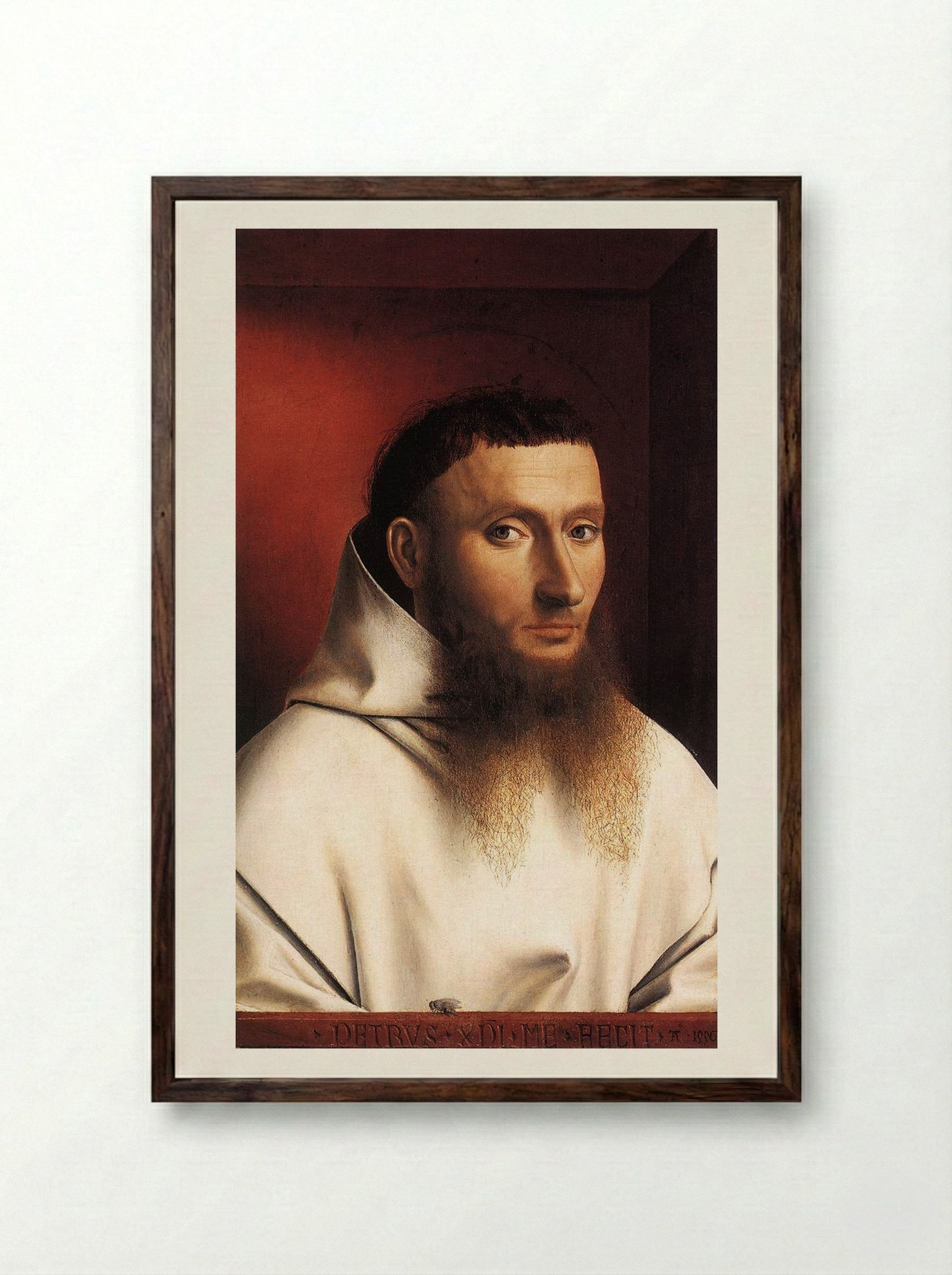 Portrait of a Carthusian - Petrus Christus - Framed Print Dark Wood