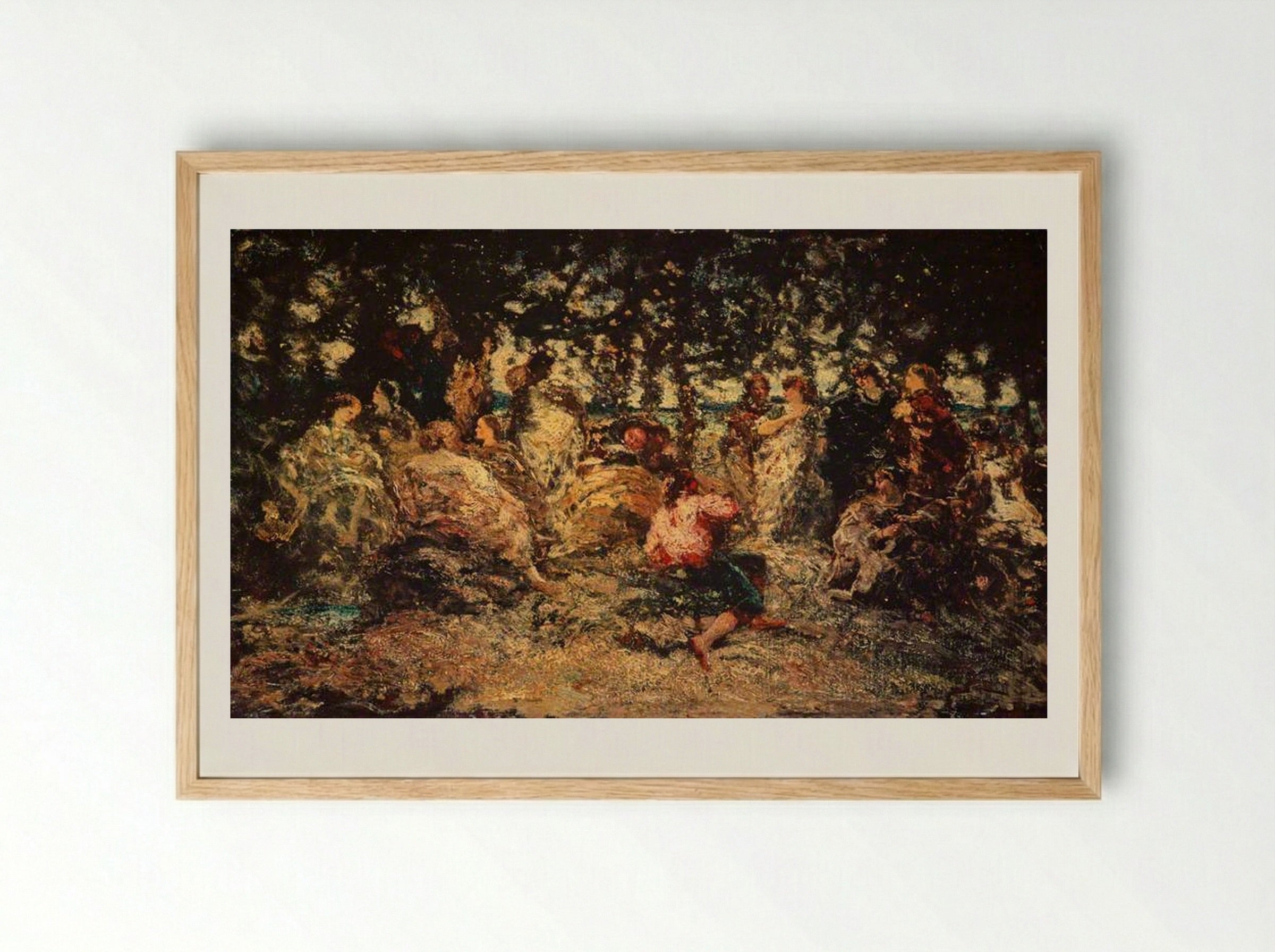 A Woodland Fête - Adolphe Monticelli - Framed Print Wood