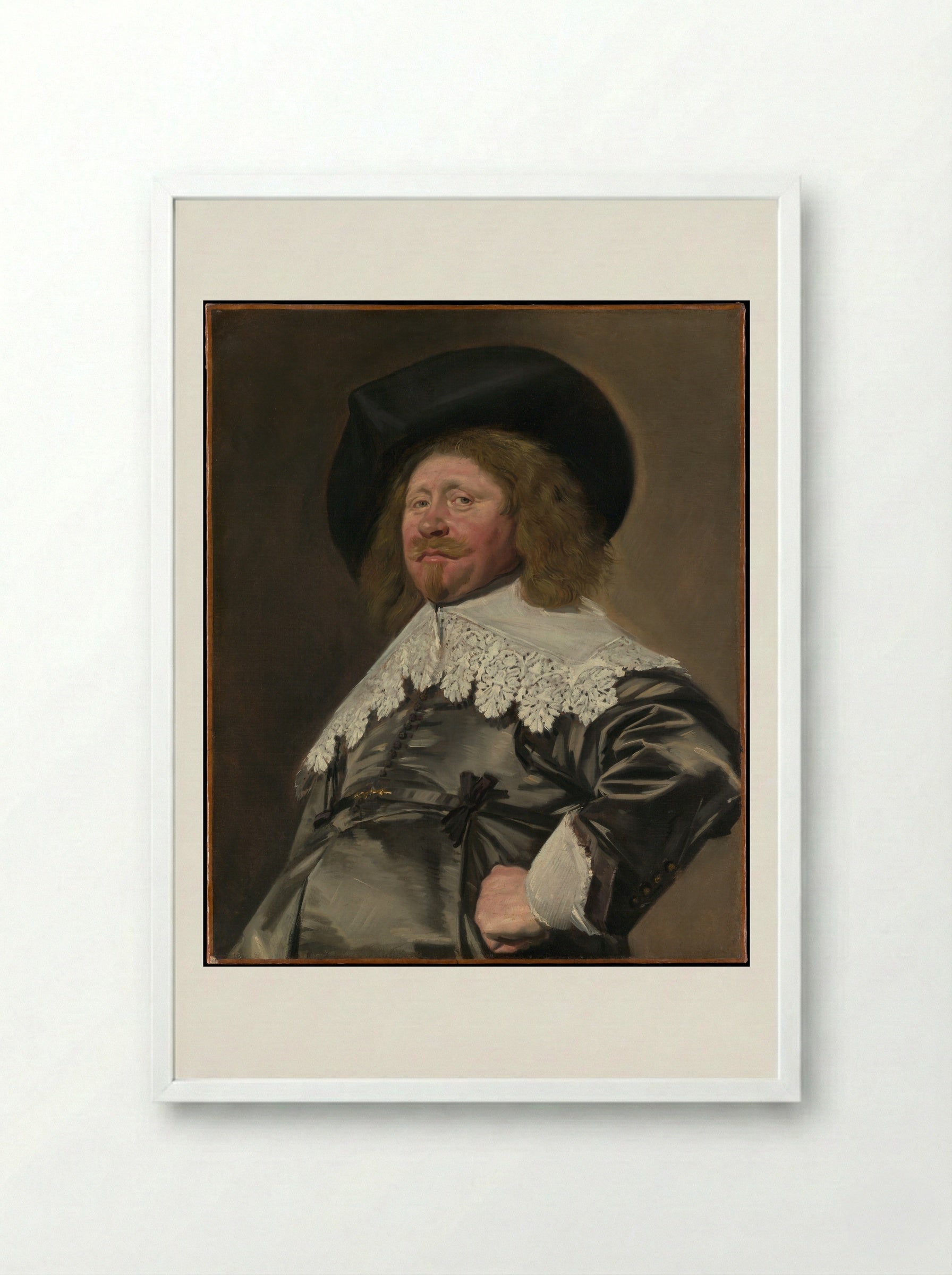 Portrait of a Man, Possibly Nicolaes Pietersz Duyst van Voorhout - Frans Hals - Framed Print White