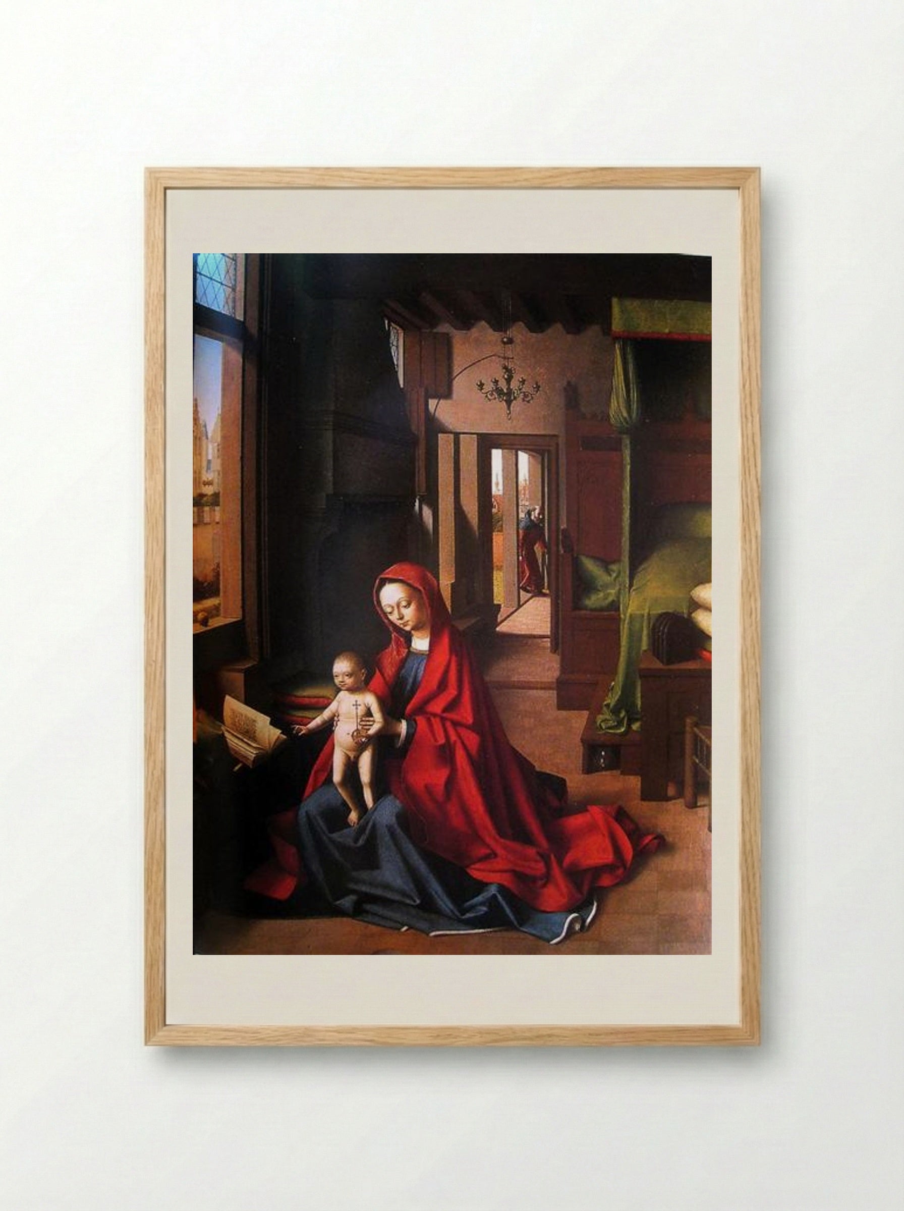 The Virgin and Child in a Gothic Interior - Petrus Christus - Framed Print Wood