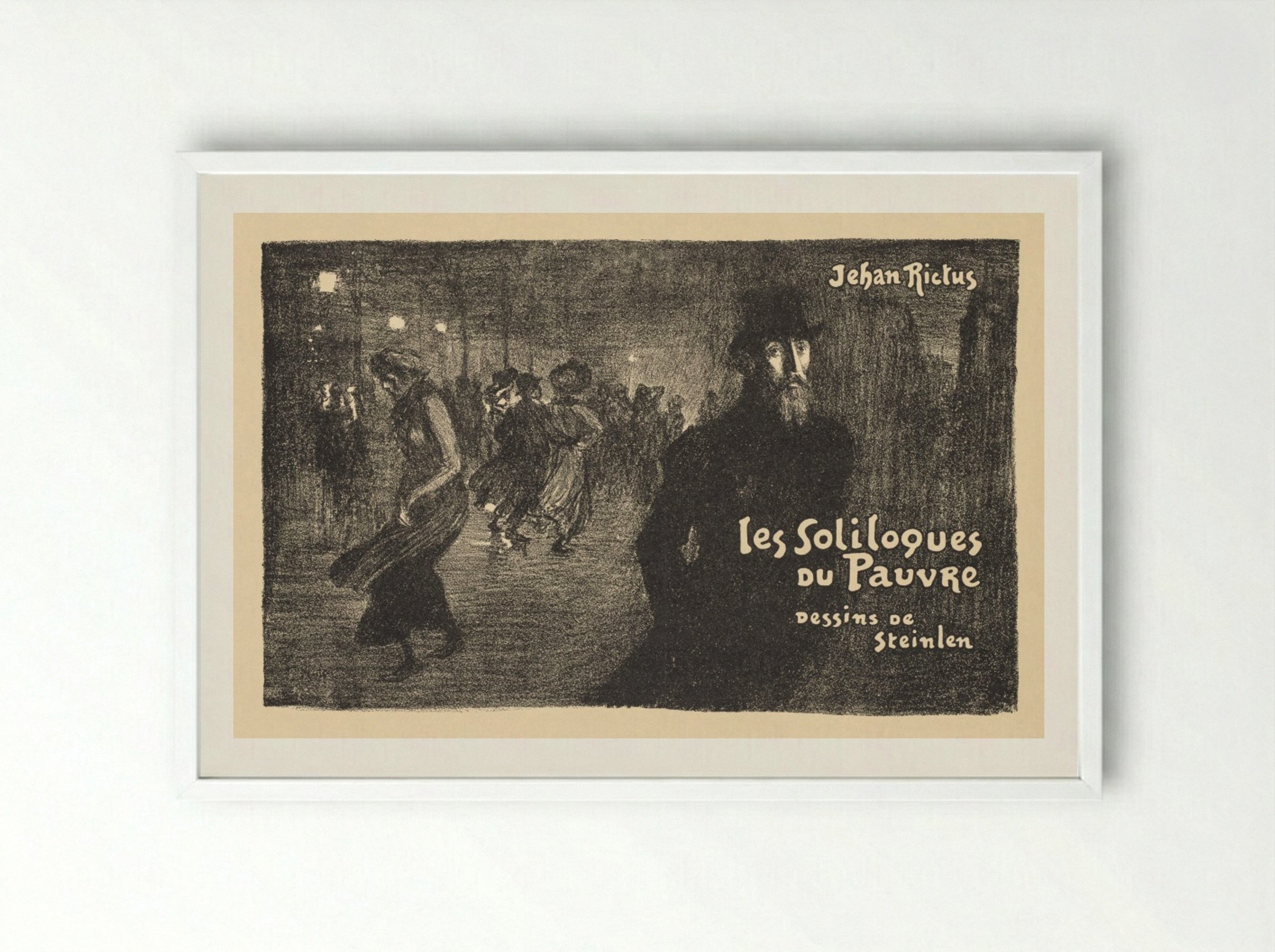Les Soliloques du Pauvre - Théophile Alexandre Steinlen - Framed Print White